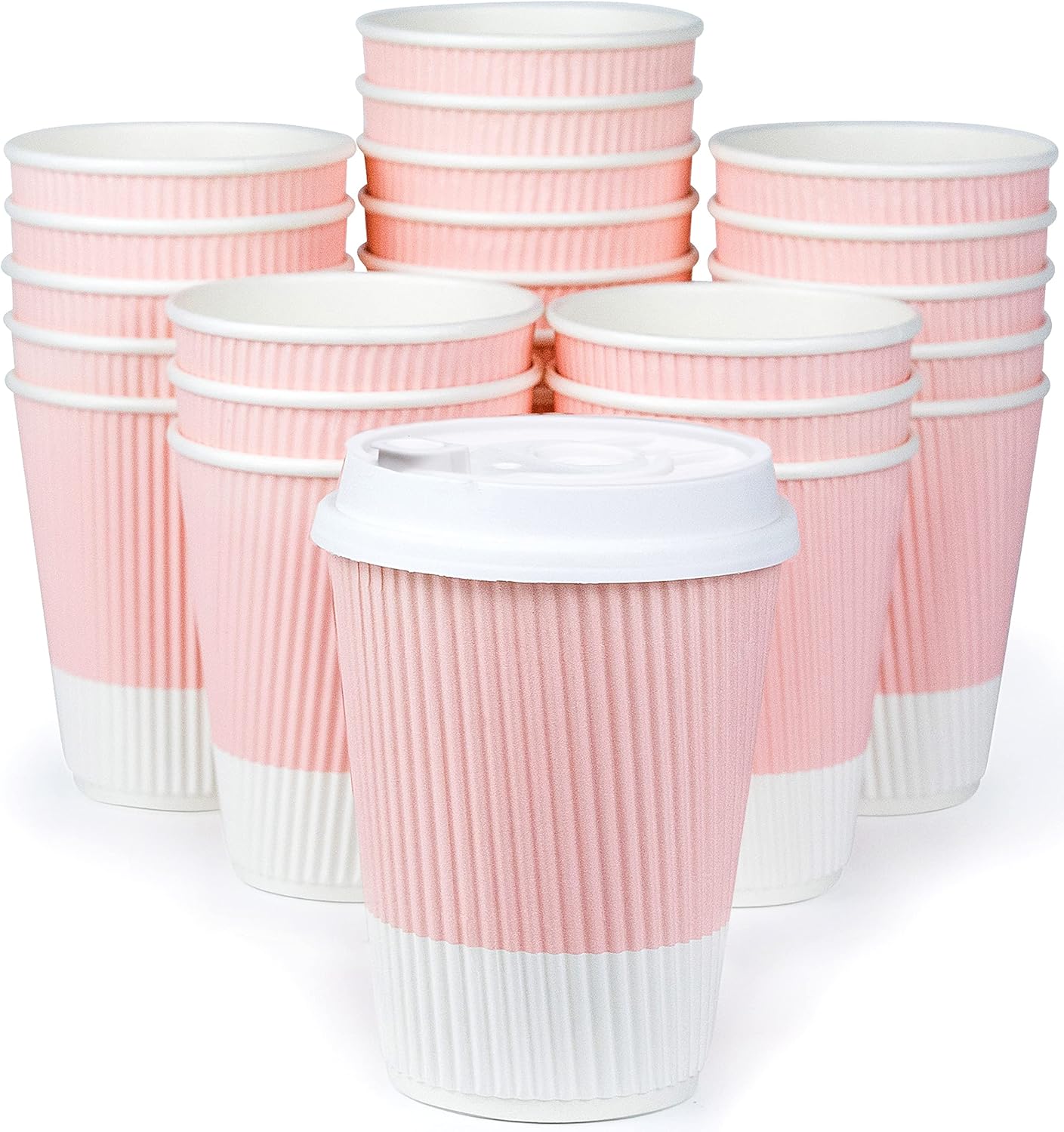 Leak-Proof 12 oz Coffee Cups w/ Resealable Lids - Glowcoast