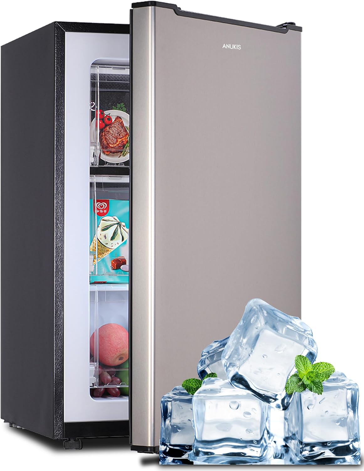 Compact 3.0 Cu.ft Upright Freezer for Home and Office Use