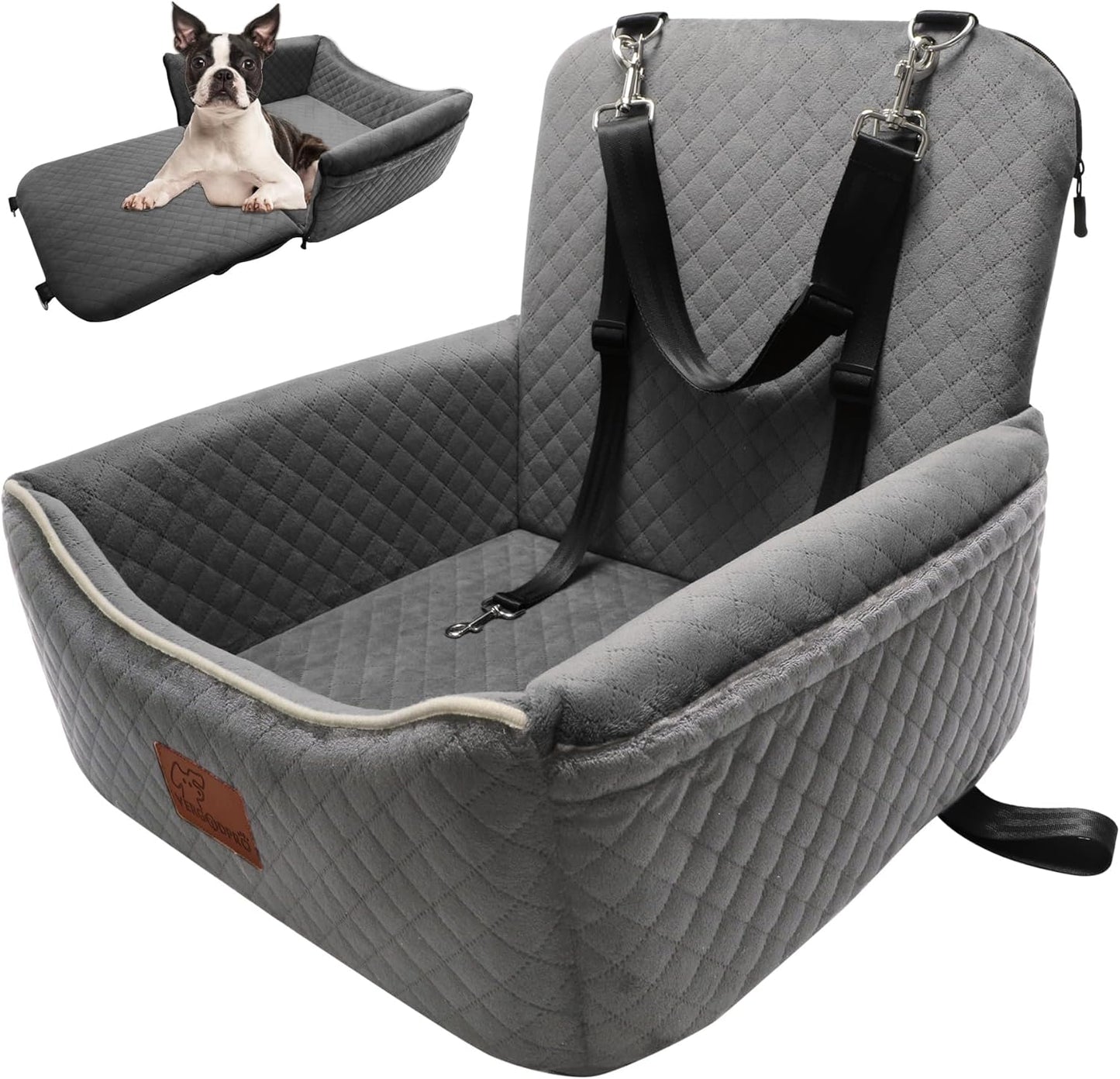 VERGODPRO Dog Car Seat Bed 2 in 1 for Small/Medium Dogs