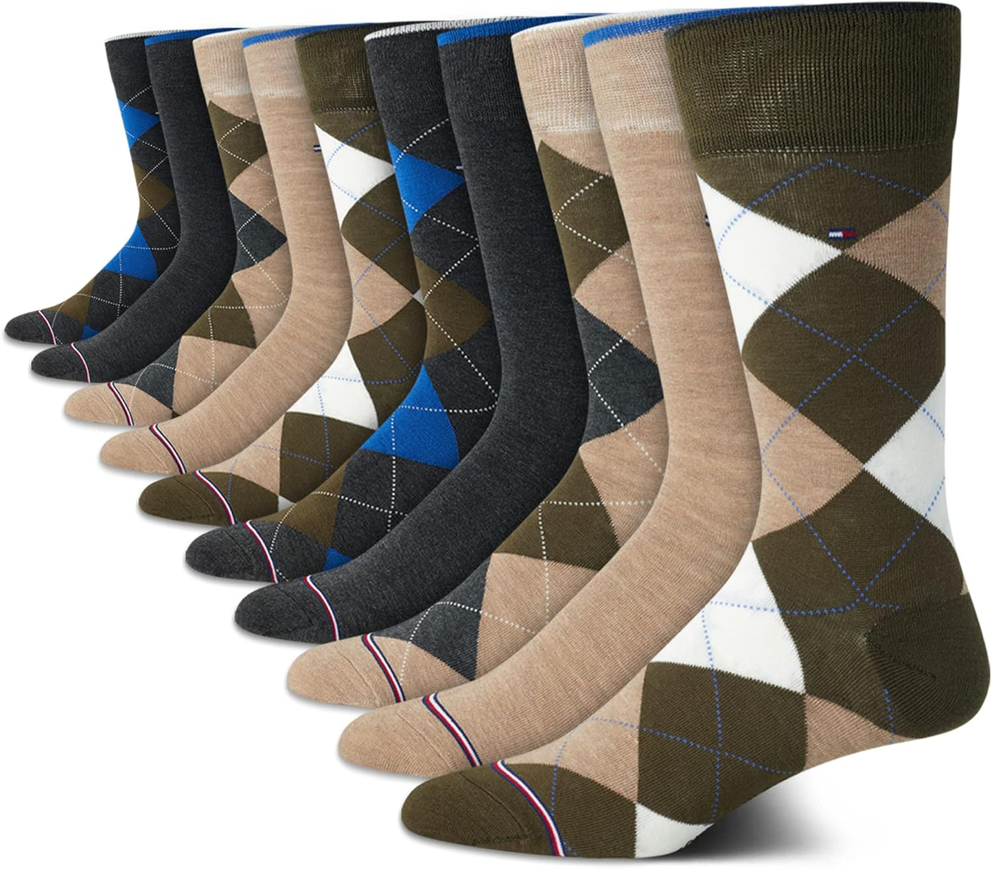 Tommy Hilfiger Men's Casual Cotton Blend Crew Socks - 10 Pack