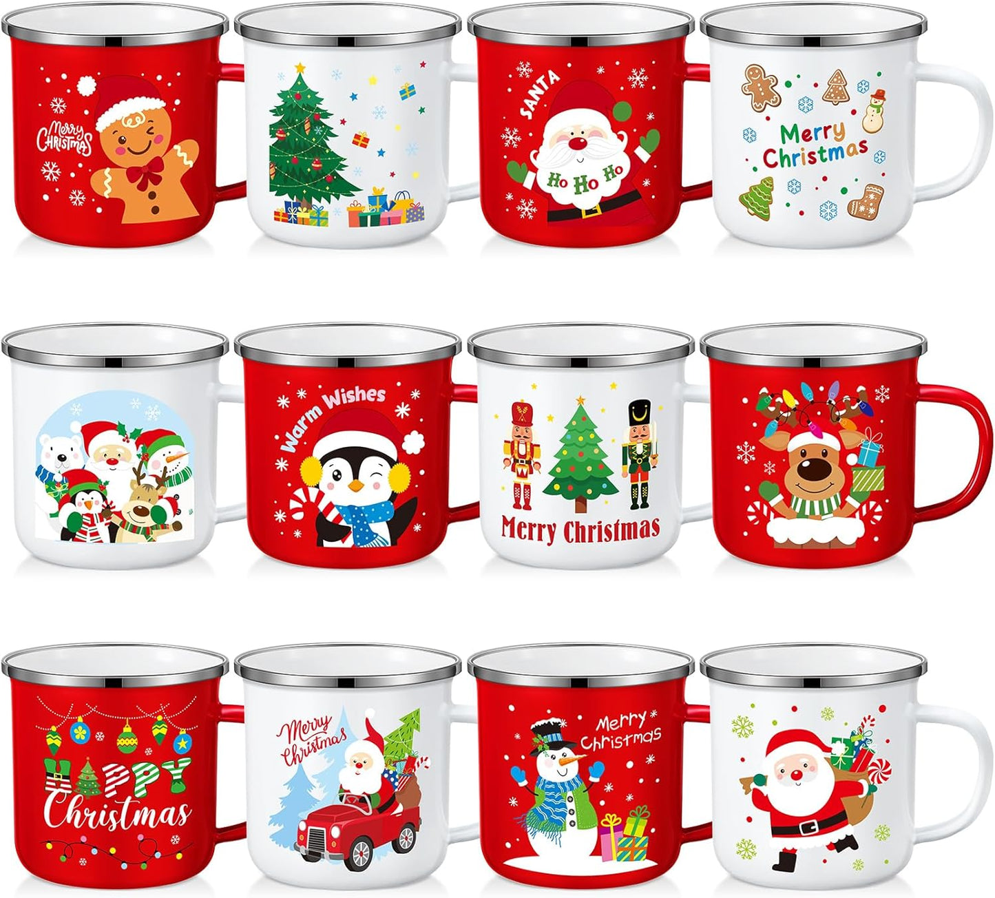 12 Pcs Christmas Coffee Mugs for Holiday Cheer and Gifting