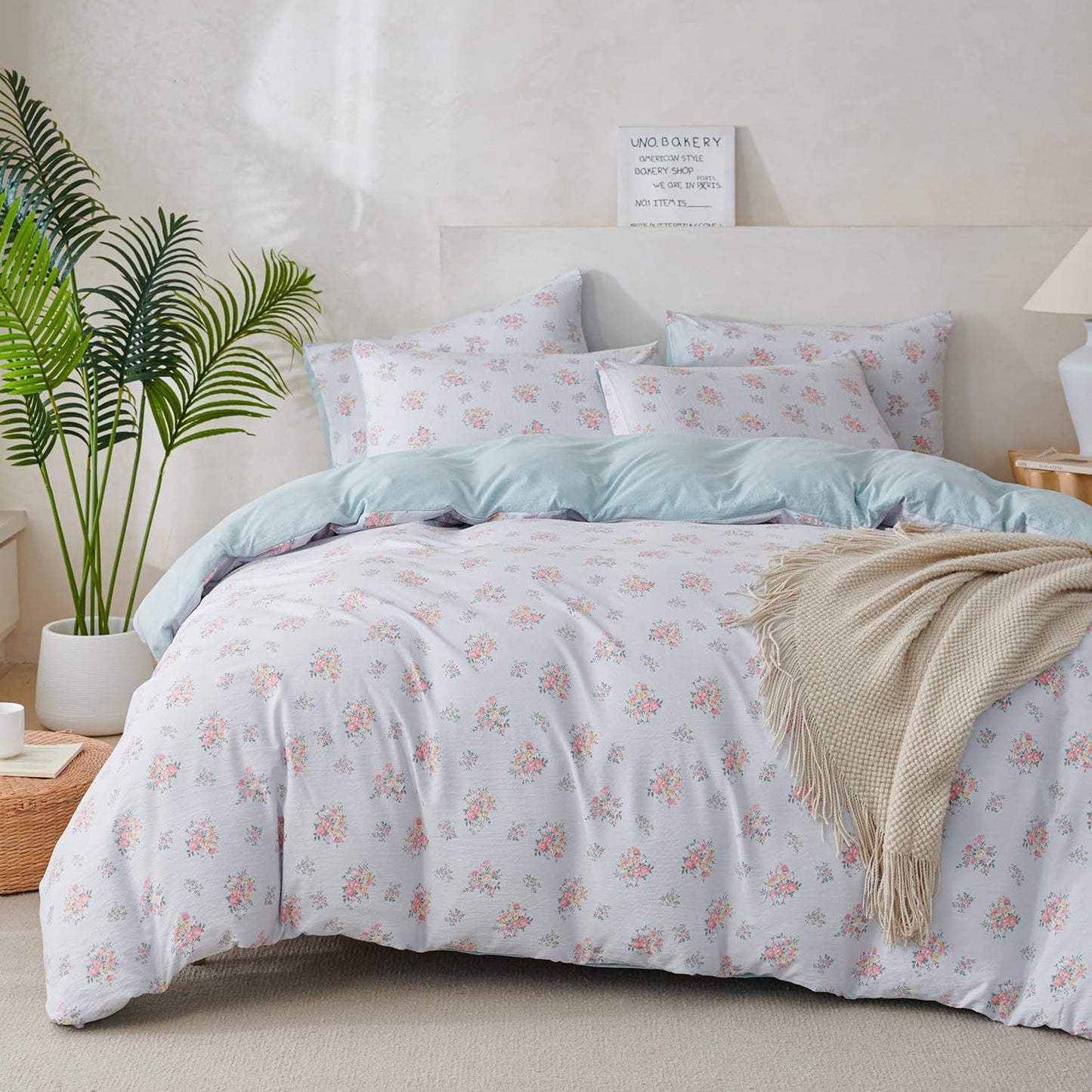 TISPLR Queen Size Floral Comforter Set for All Seasons
