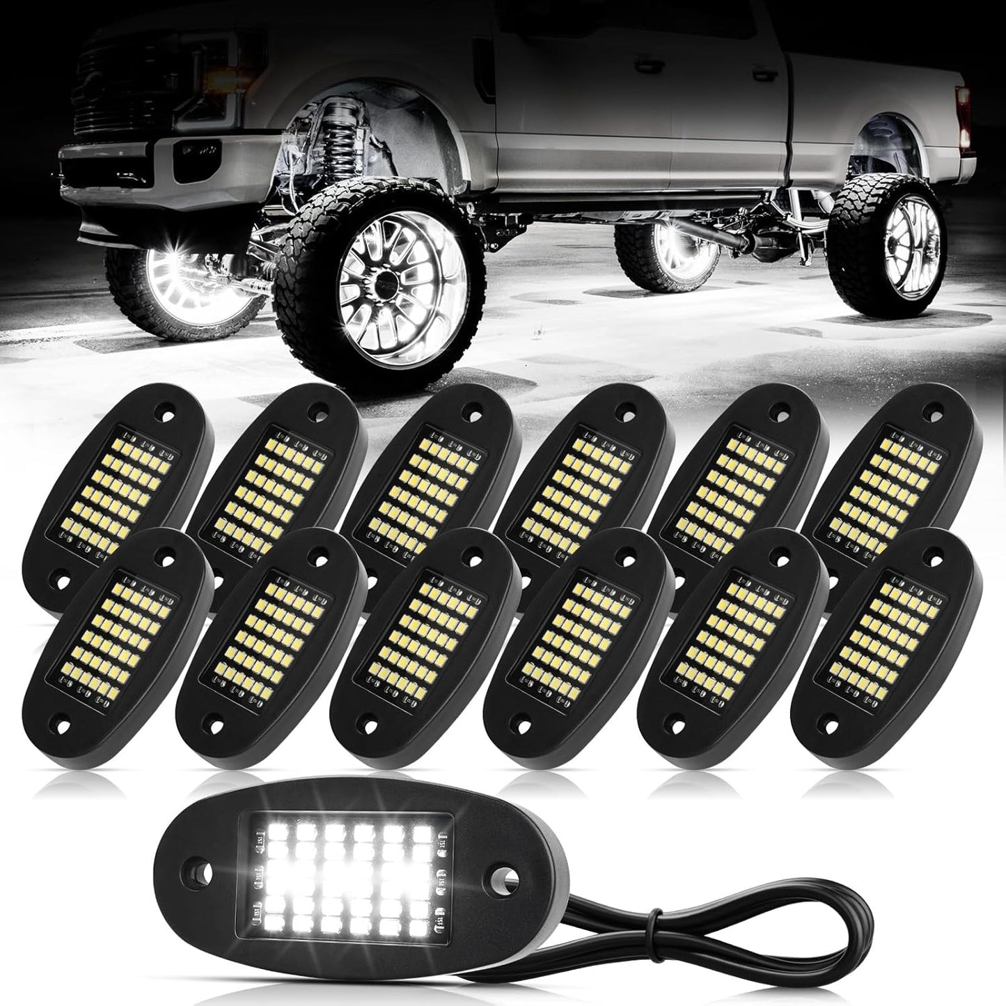 12 Pods White Rock Lights for Enhanced Visibility and Style