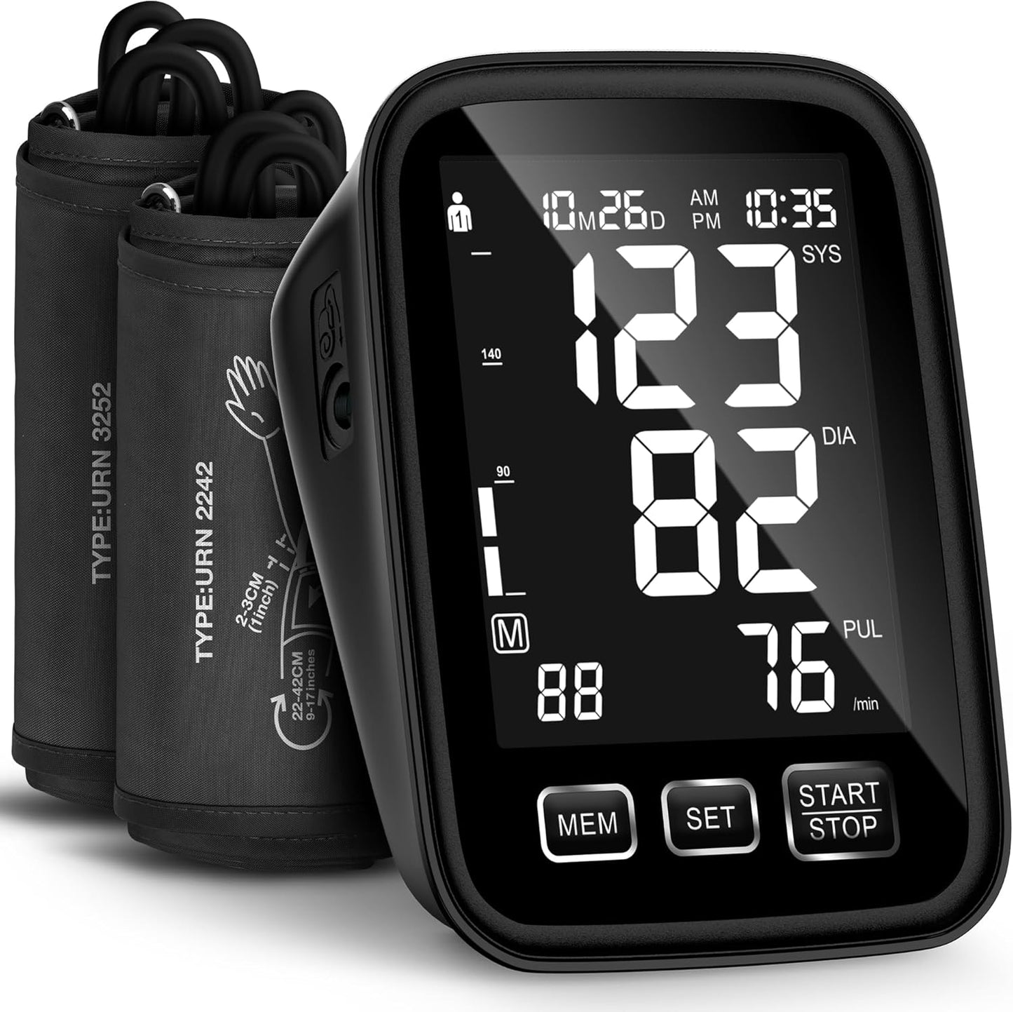 AQESO Home Blood Pressure Monitor - Accurate Readings, Multi-Size Cuffs, Large Display