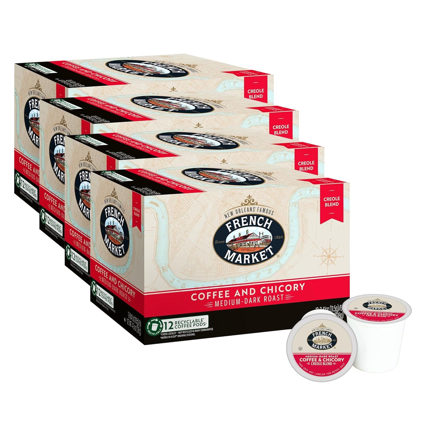 French Market Single Serve Coffee Pods - Rich & Bold Flavor