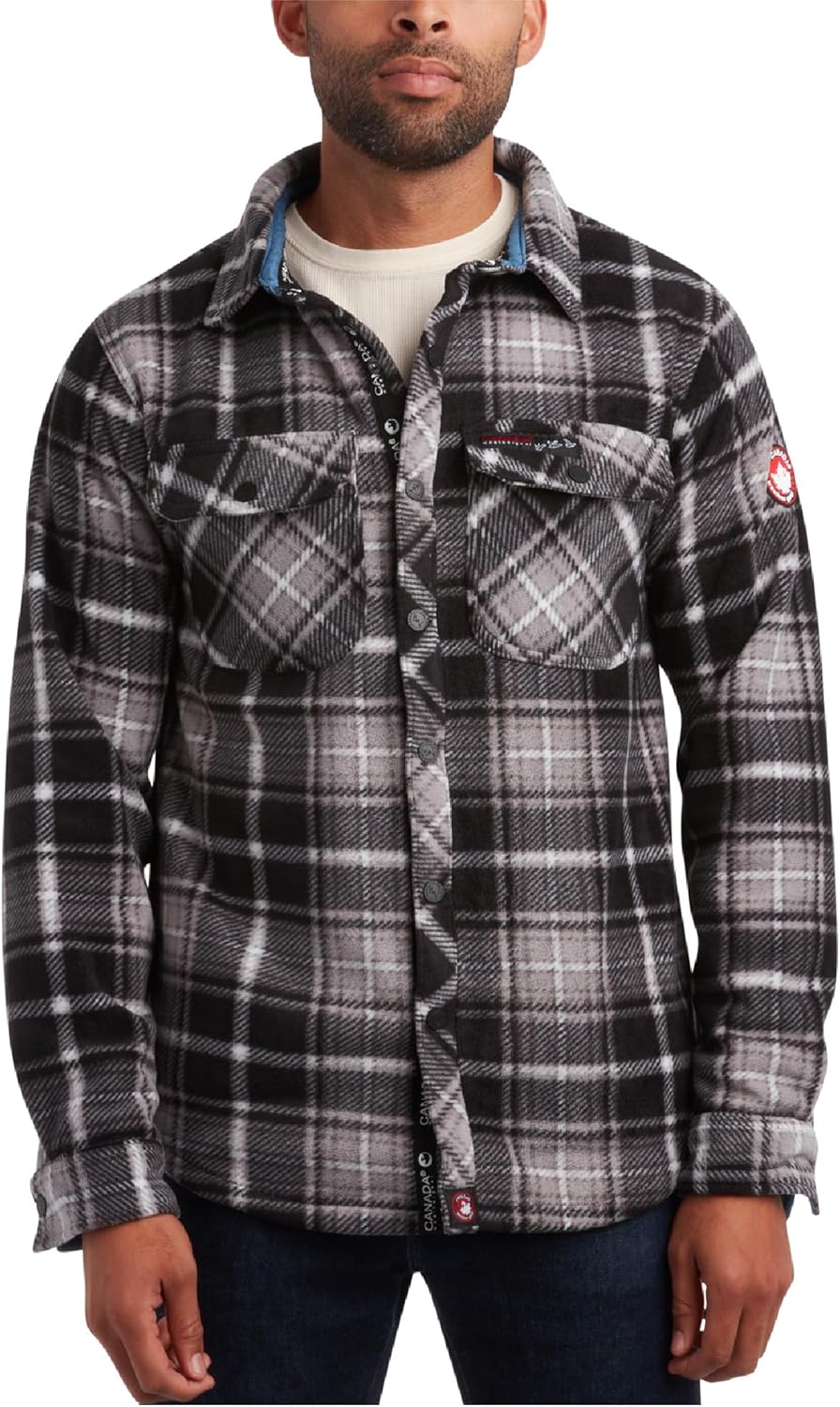 Polar Fleece Plaid Shirt - Warm & Stylish Men's Button Down
