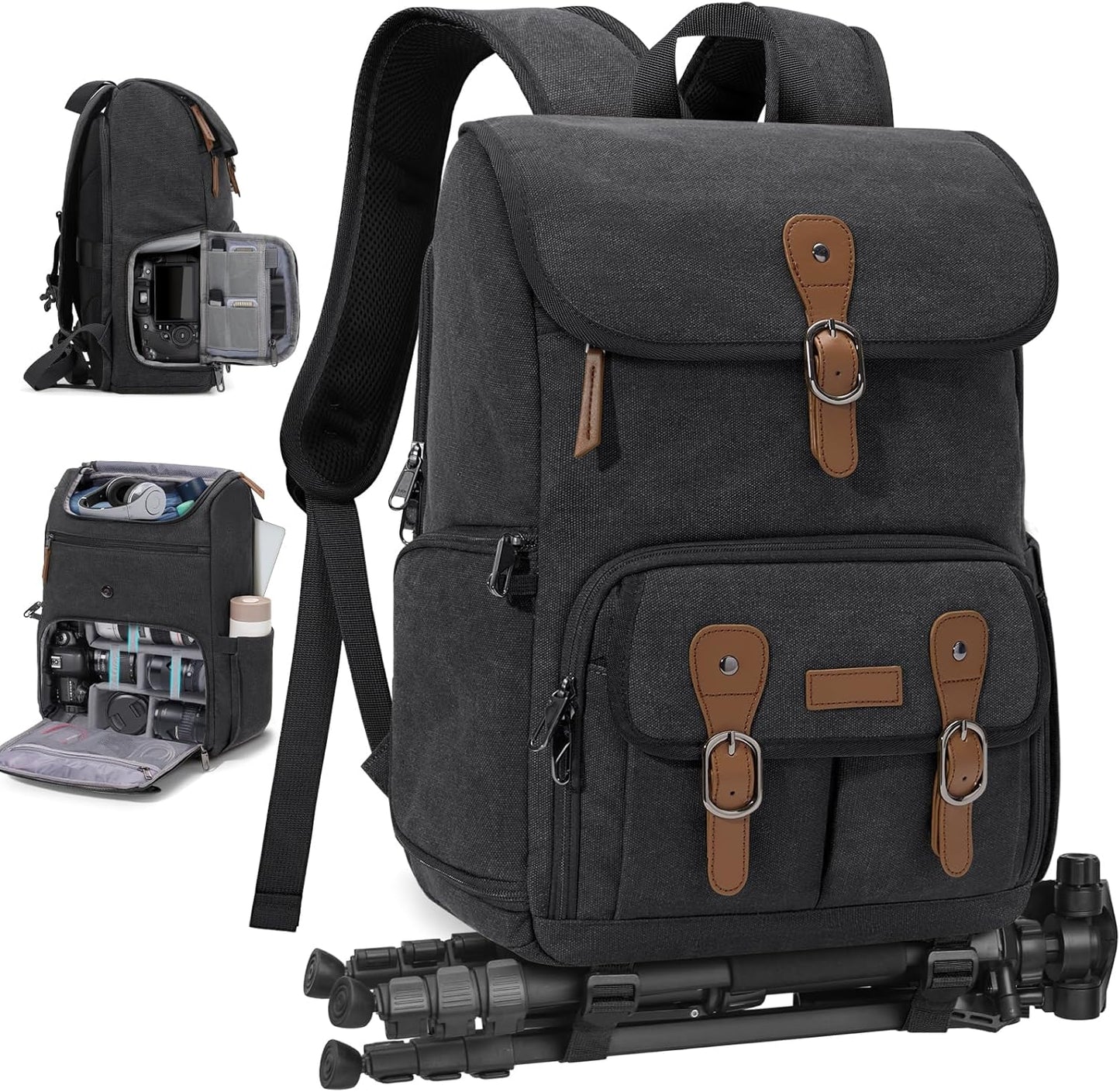 RAINSMORE Camera Bag Backpack for DSLR and Laptop Protection