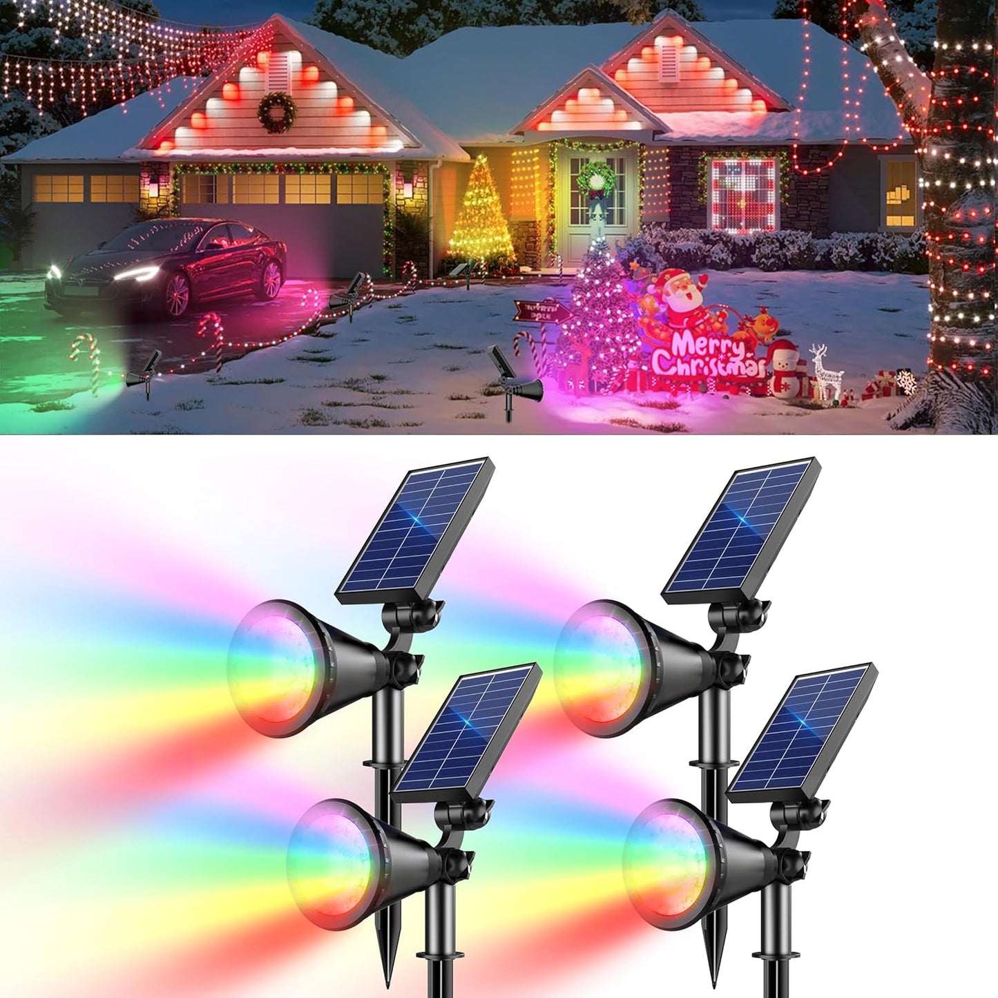 RGB Halloween Solar Lights Outdoor for Festive Decorations