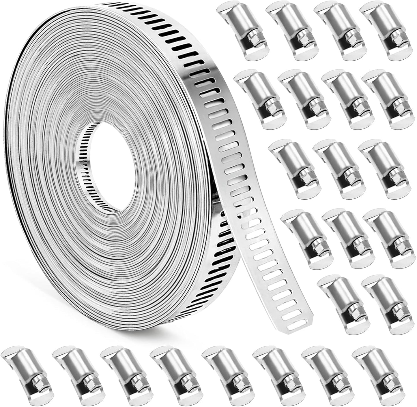 DIY 56 FT Metal Strap Hose Clamps for Automotive Applications