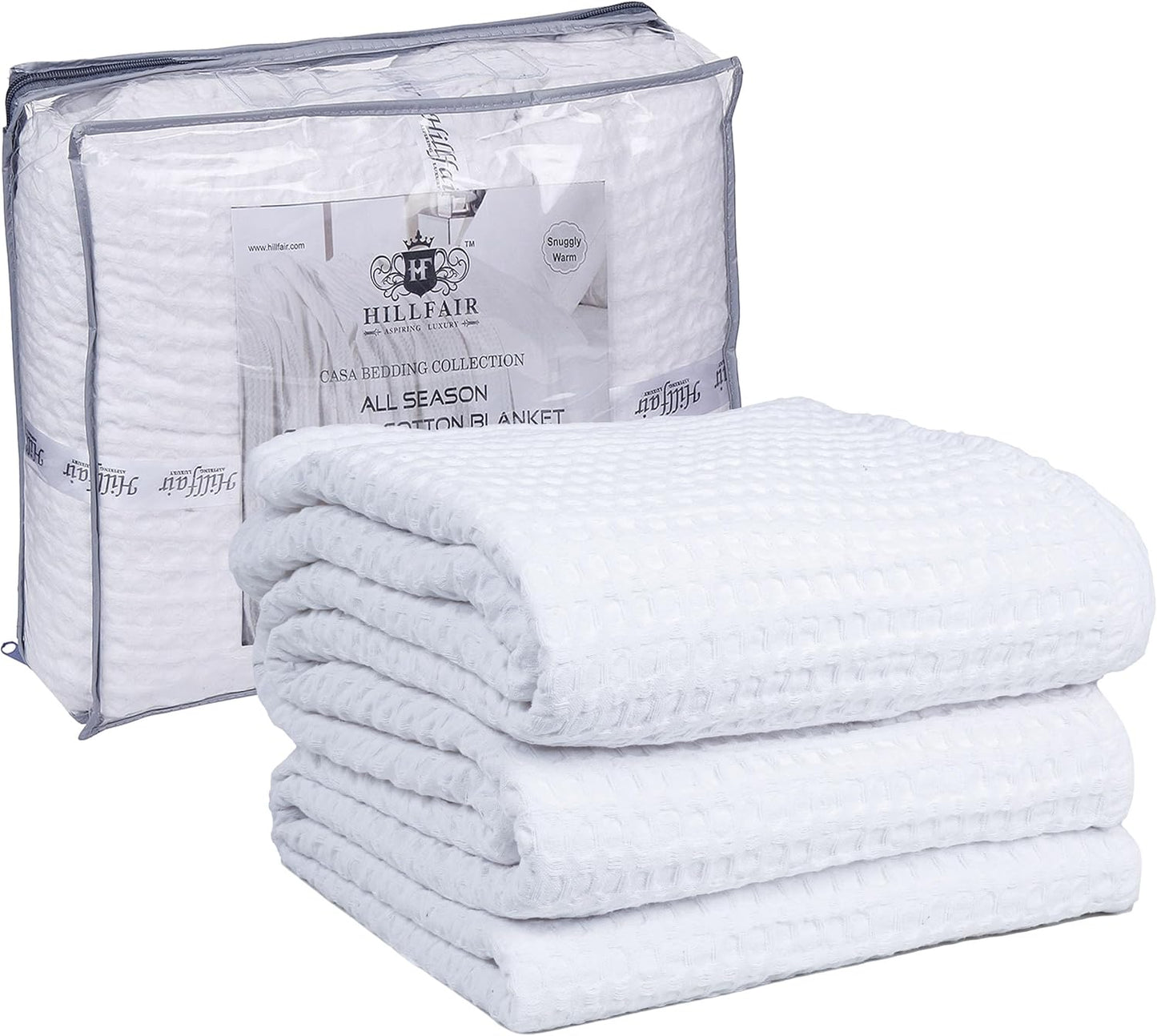HILLFAIR 100% Cotton Blanket - XXL Oversized King Bed Blanket