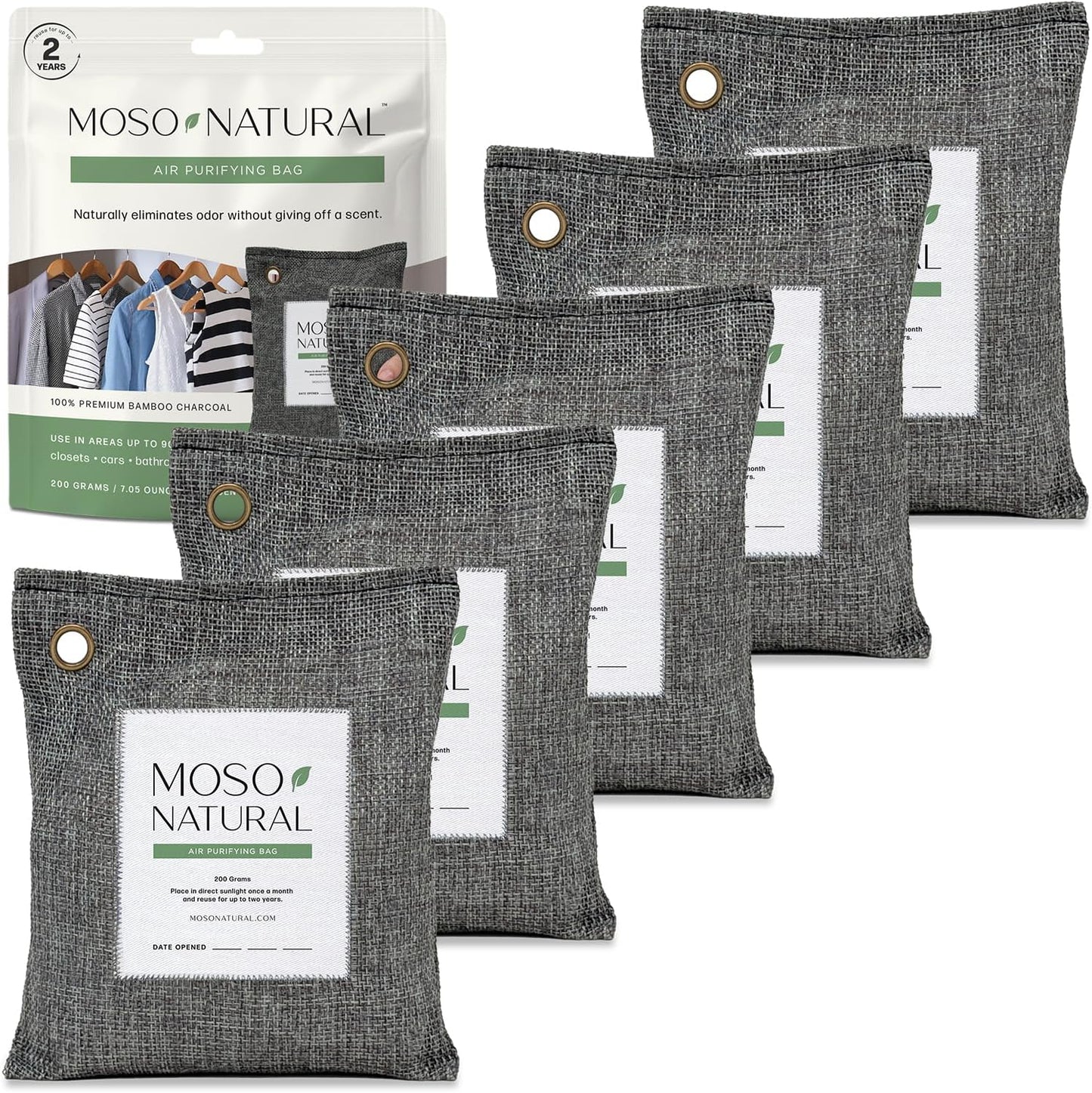 Moso Natural Air Purifying Bag 200g - Effective Odor Absorber