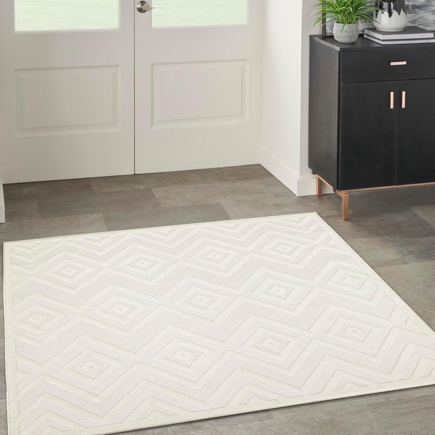 Nourison Home Versatile Indoor/Outdoor Ivory White Area Rug
