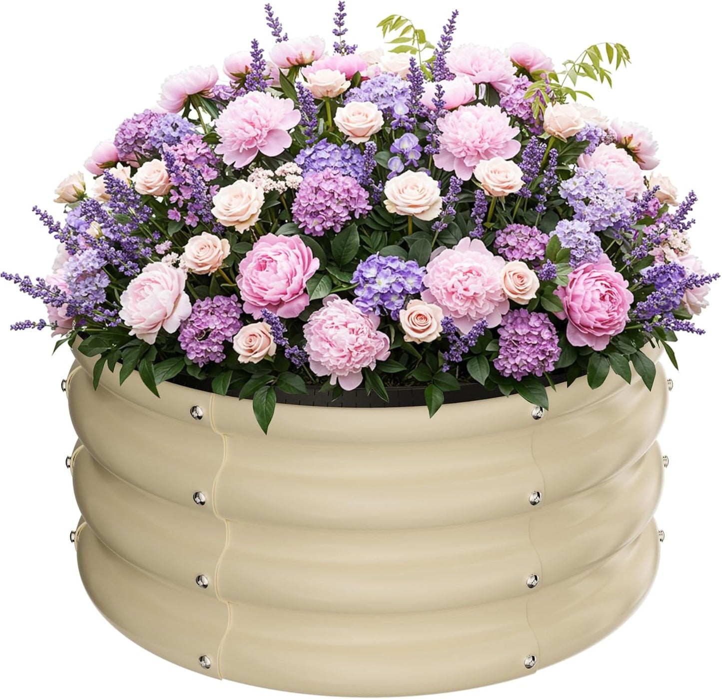 ZXZYHFTY Round Galvanized Raised Garden Bed for Outdoor Use