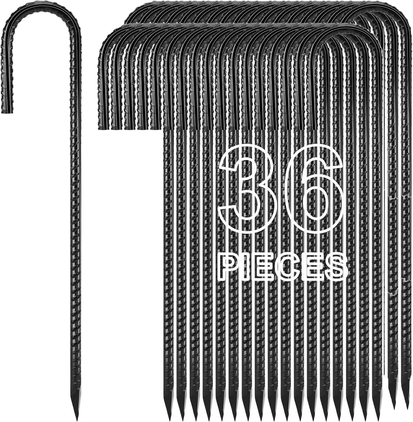 12in Ground Stakes Heavy Duty 36-Pack for Tents and Fencing