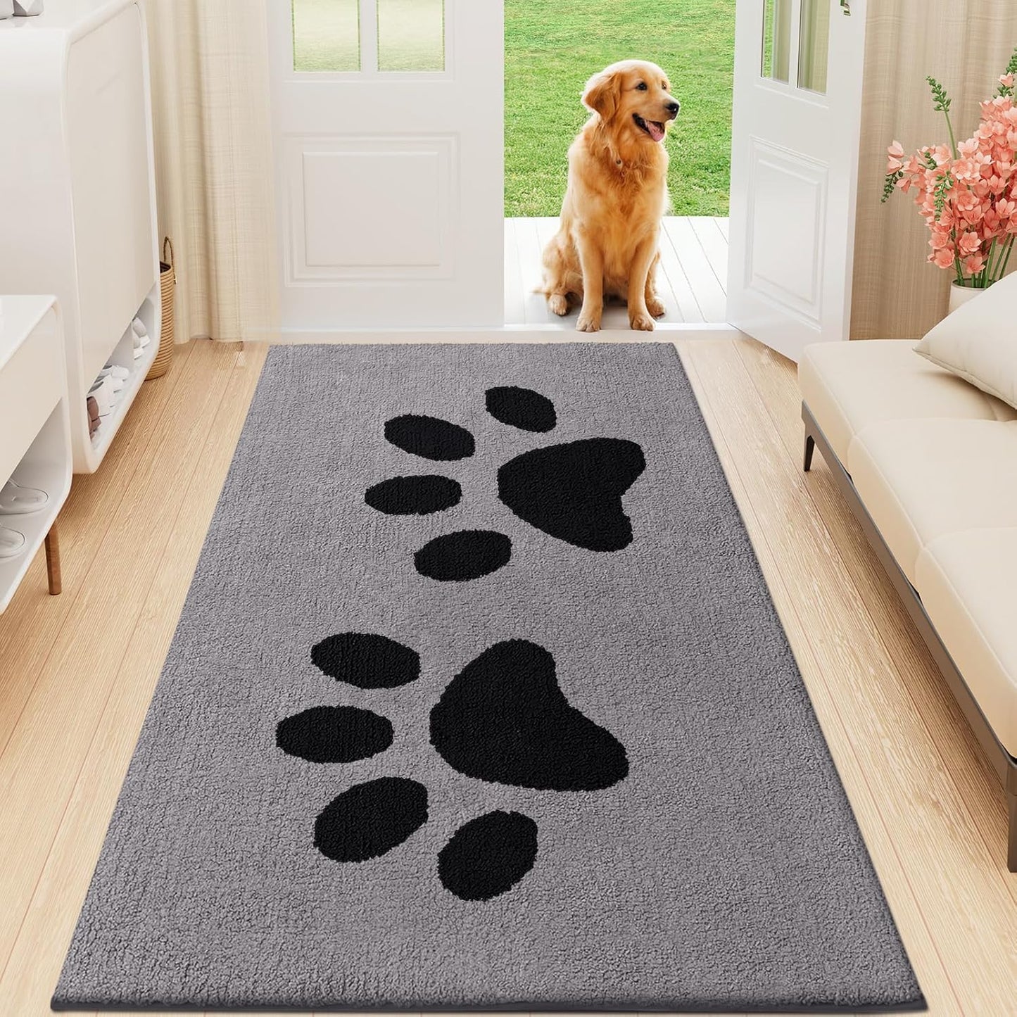 Buganda Dog Door Mat for Muddy Paws - Absorbent and Non-Slip