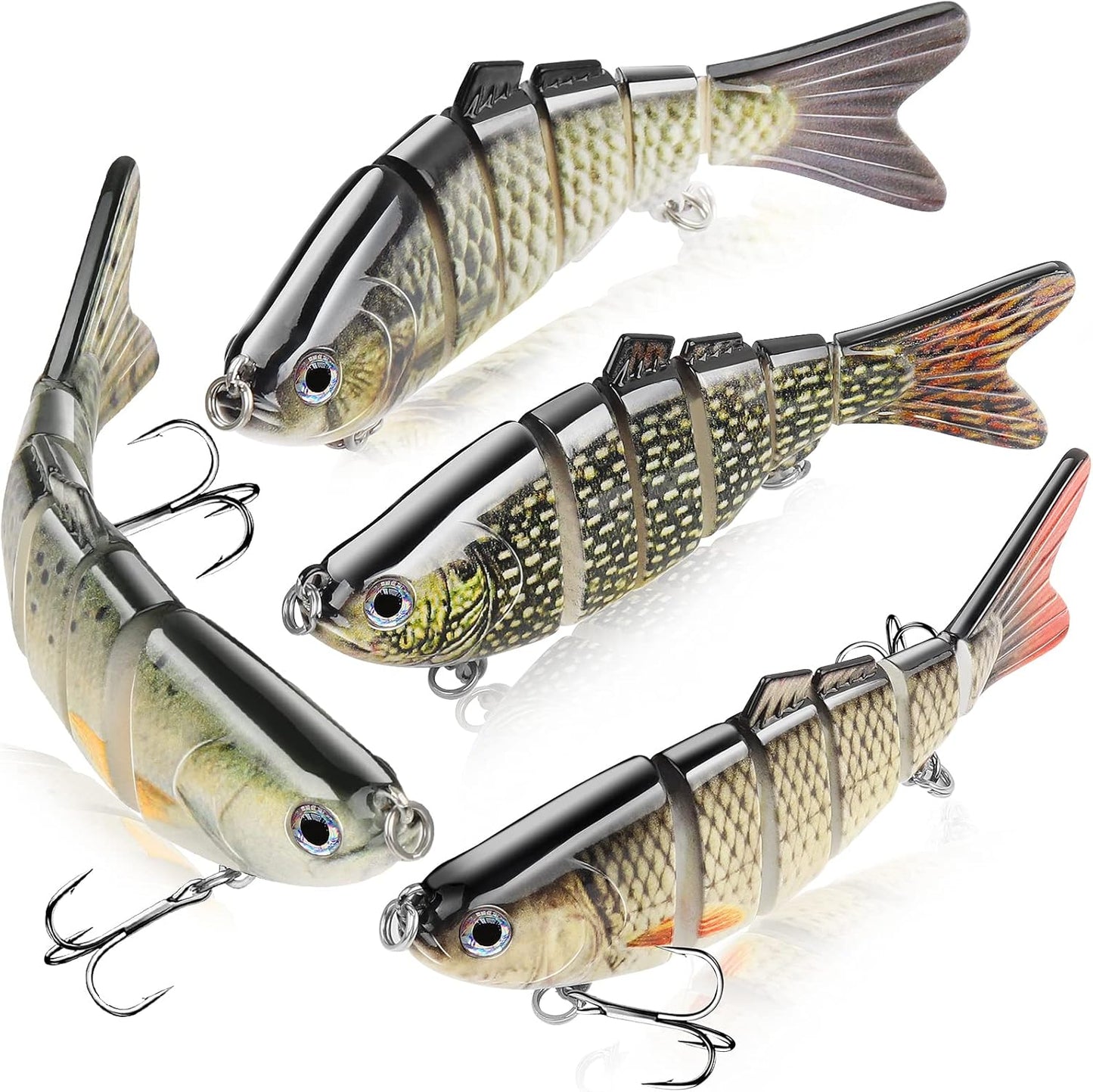 Realistic Multi-Jointed Bass Lures Set