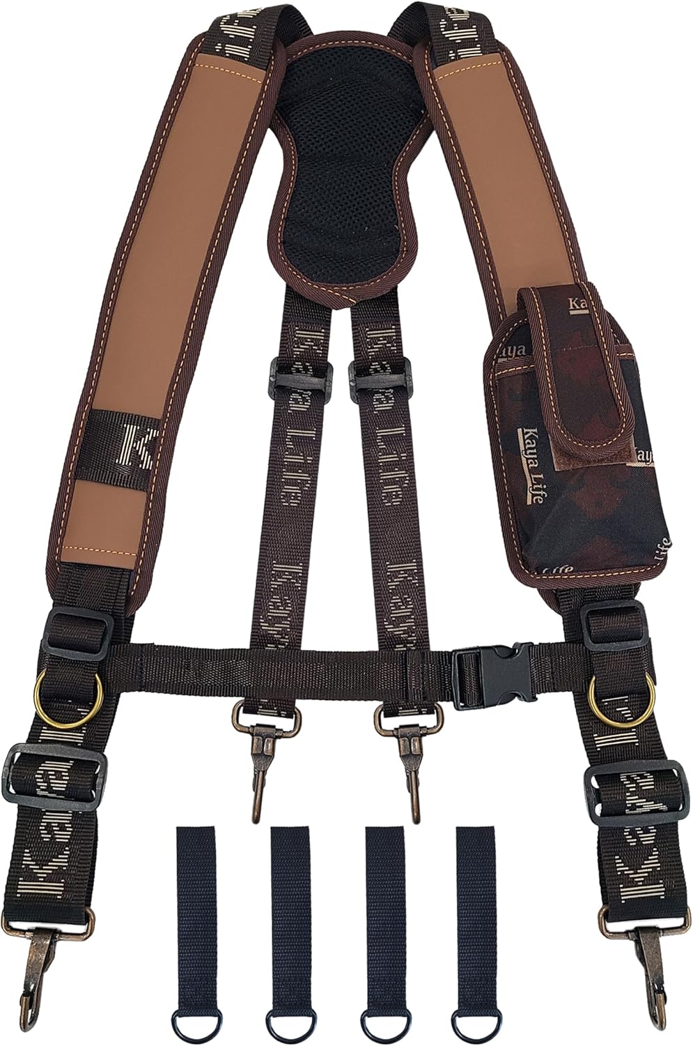 Tactical Tool Belt Suspenders for Men with Detachable Pouch