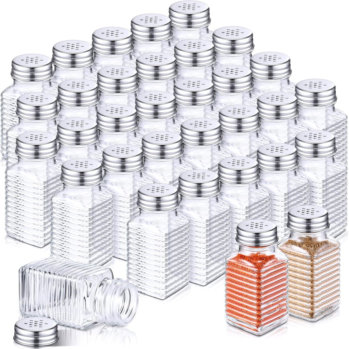 Bokon 48 Pack Glass Salt Shakers for Kitchen and Events