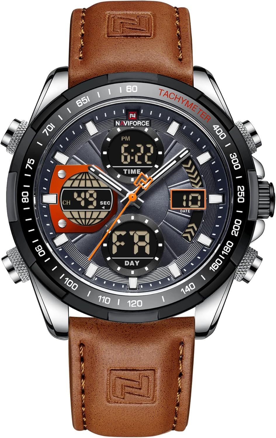 NAVIFORCE Men's Military Digital Watch with Multifunctional Design