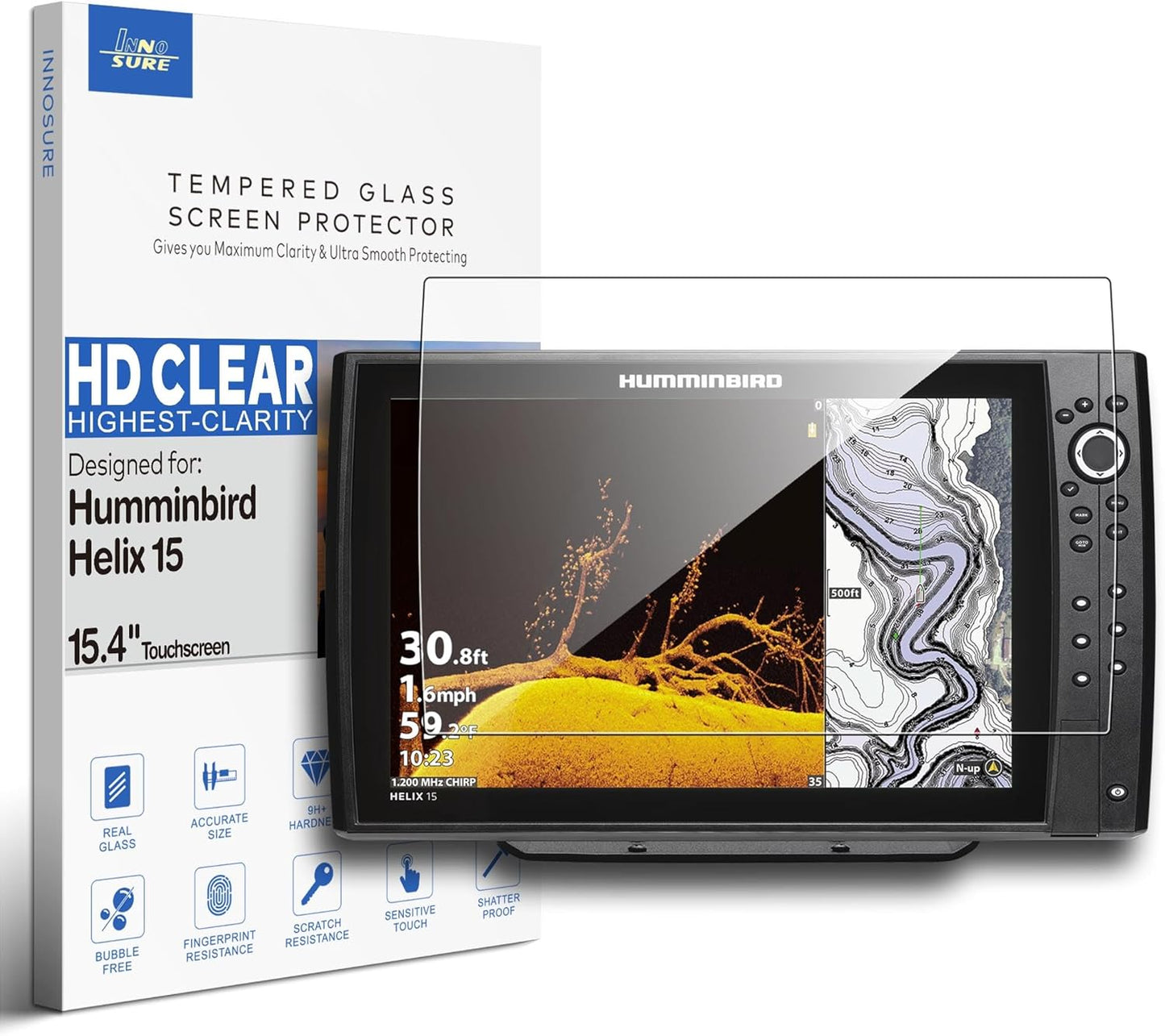 Premium Tempered Glass Screen Protector for Humminbird Helix 15