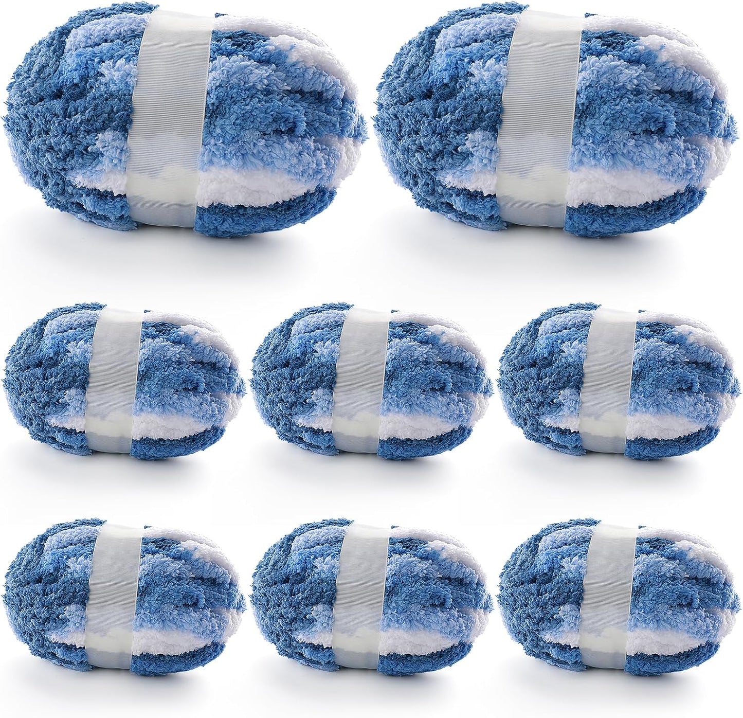 8 Pcs Chunky Yarn for Hand Knitting - Super Bulky Chenille Yarn