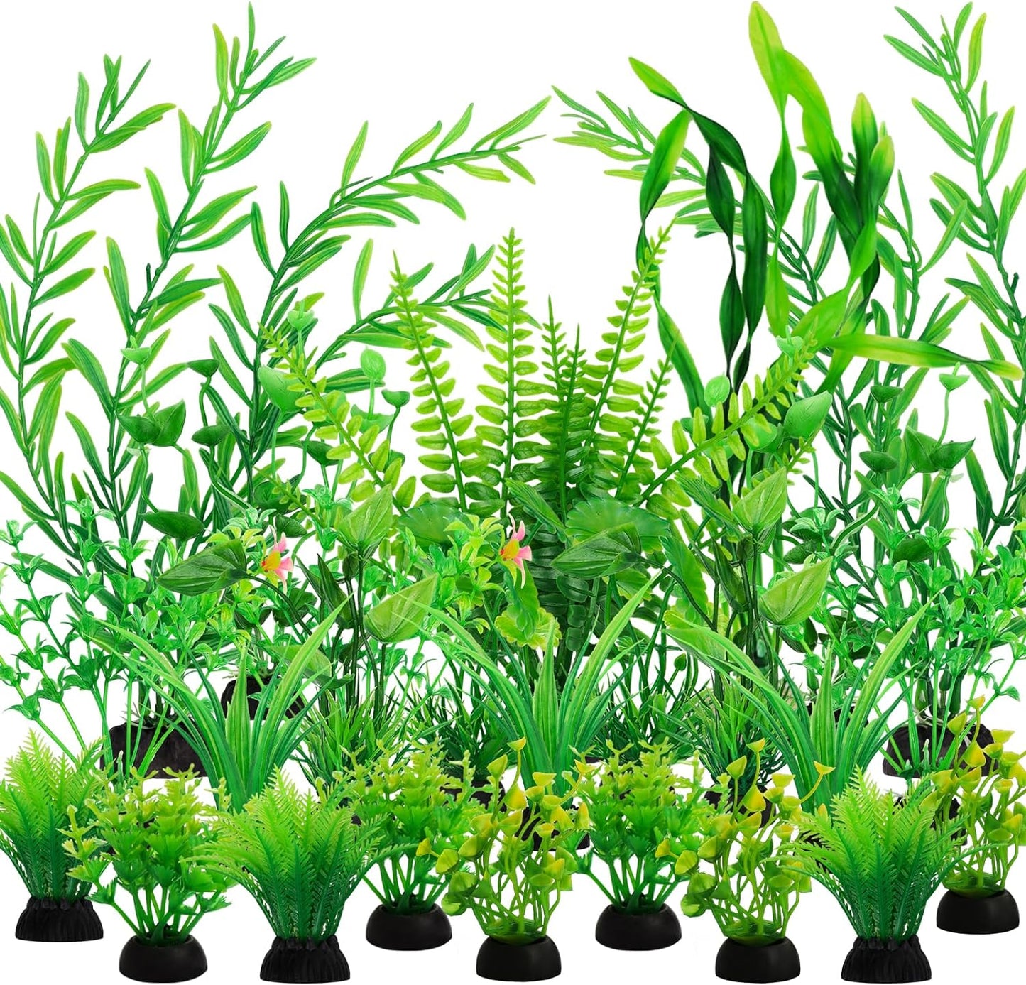 25pcs Green Aquarium Plastic Plants - Enhance Your Fish Tank!