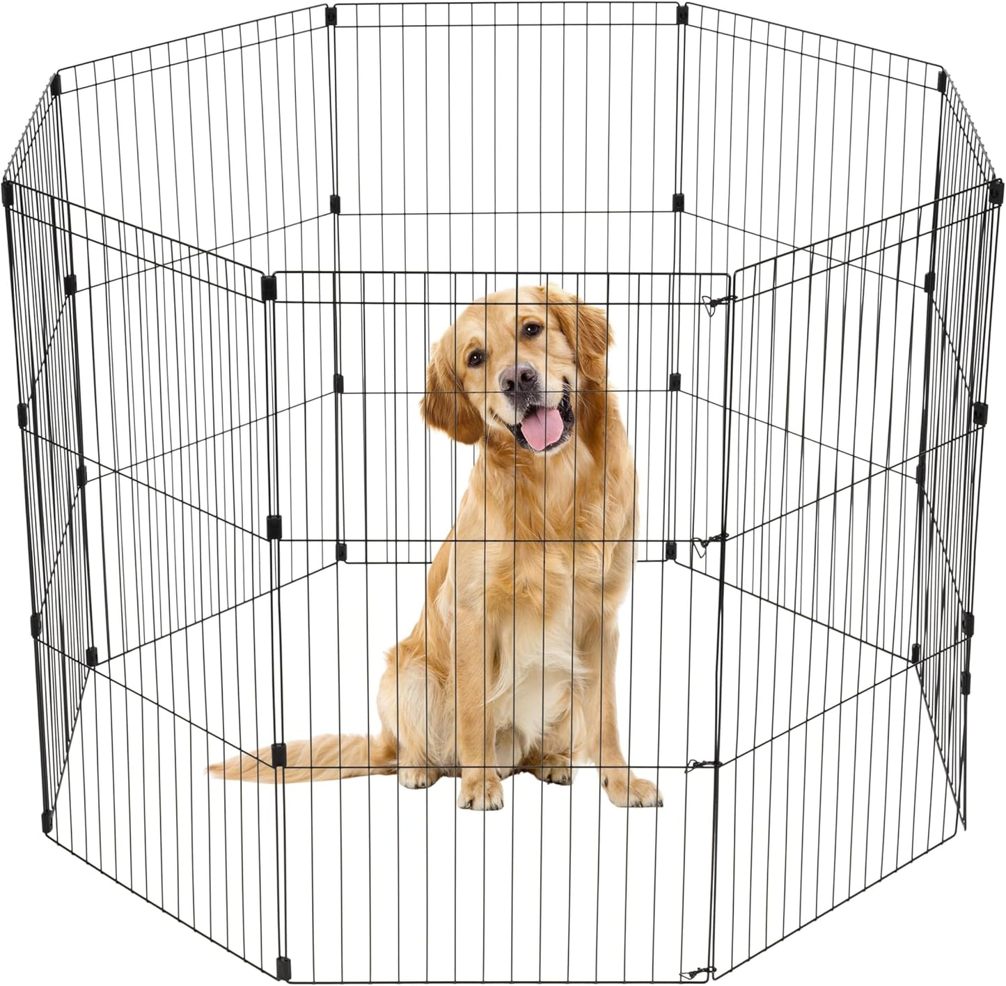 IRIS USA 42in 8-Panel Metal Pet Dog Playpen for Indoor/Outdoor