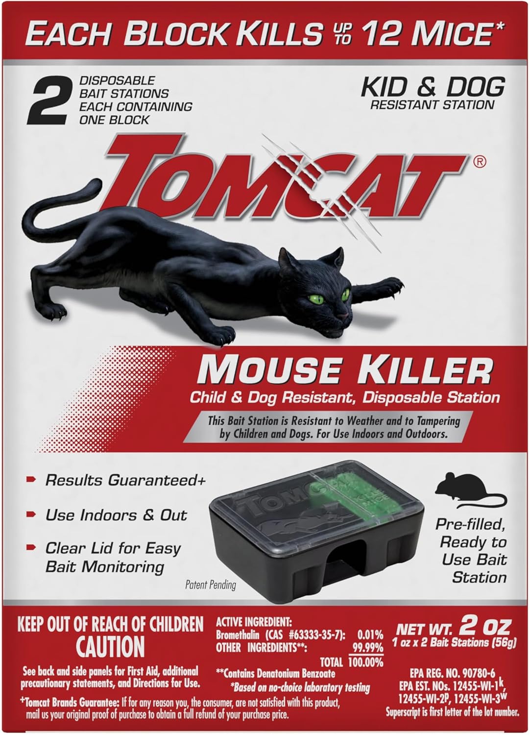 Tomcat Mouse Killer - Child & Dog Resistant, 2 Stations