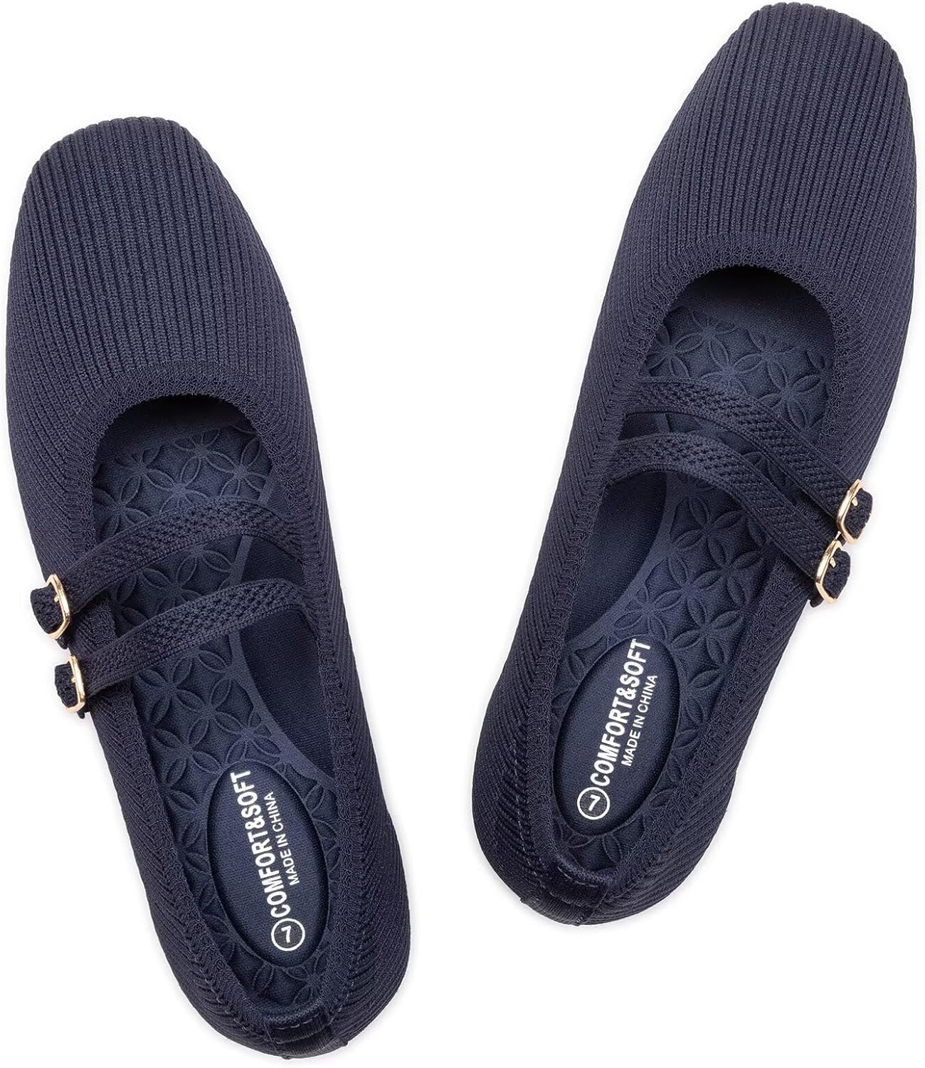 Comfortable Square Toe Mary Jane Flats for Women by Frank Mully