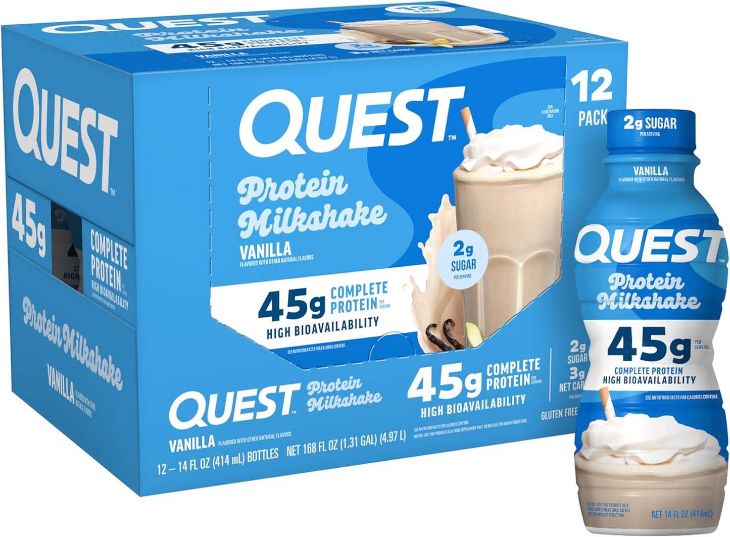 Quest Vanilla Protein Shake: 45g Protein, Low Sugar Delight