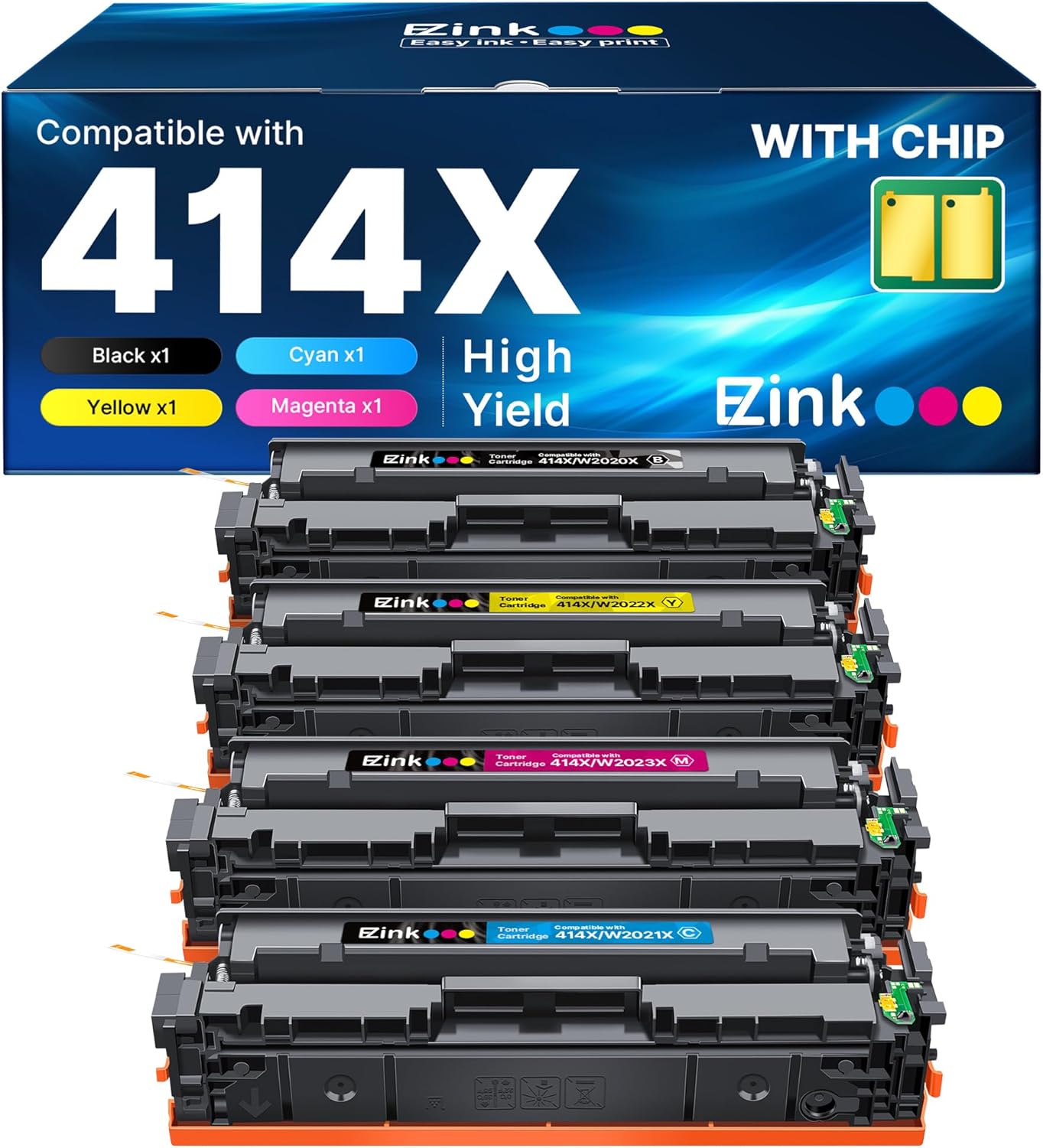 E-Z Ink 414X Toner Cartridges for HP Color Laserjet Pro MFP