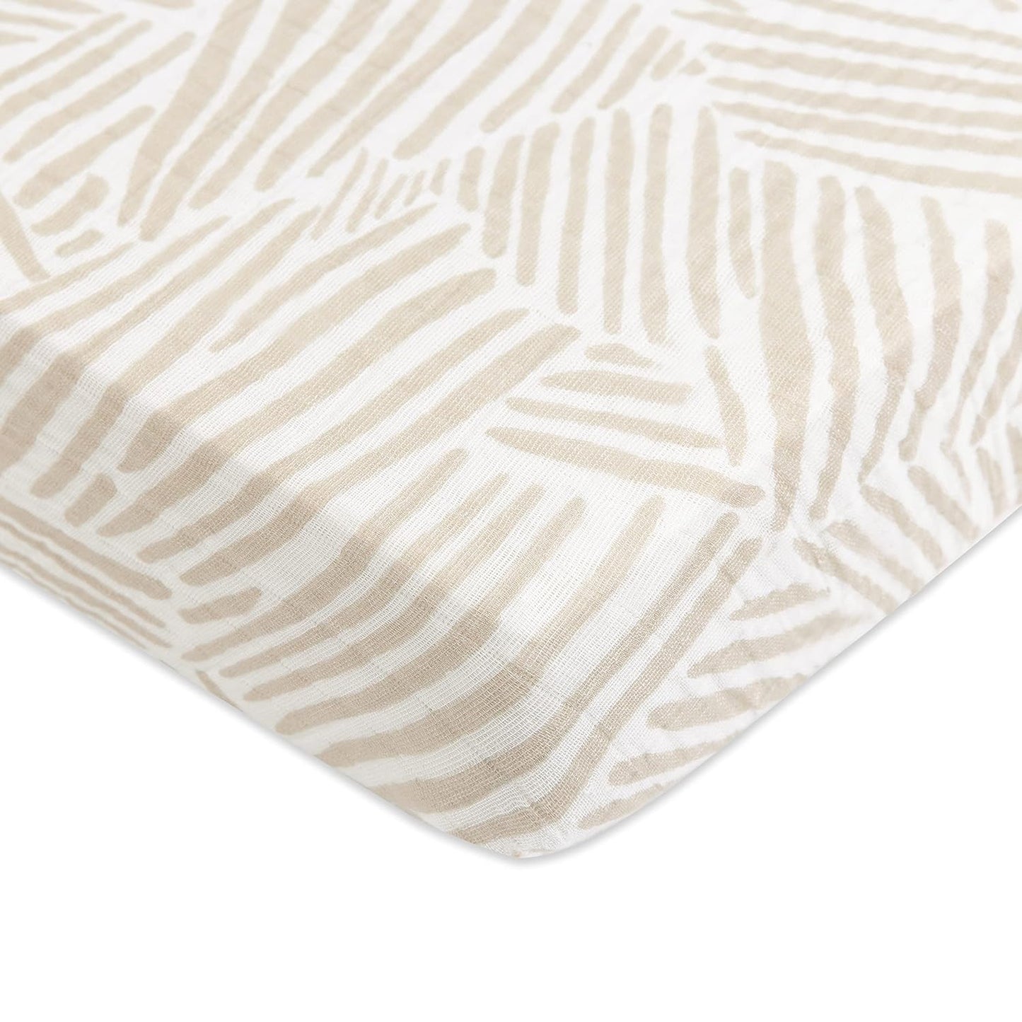 Babyletto Organic Cotton Mini Crib Sheet - Oat Stripe