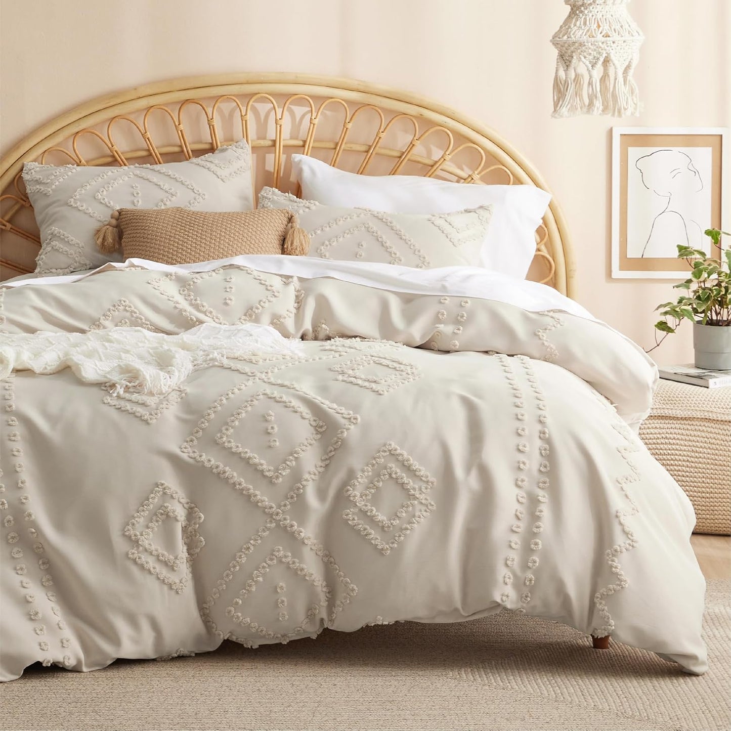 Chic Boho King Duvet Cover Set for All Seasons by Bedsure