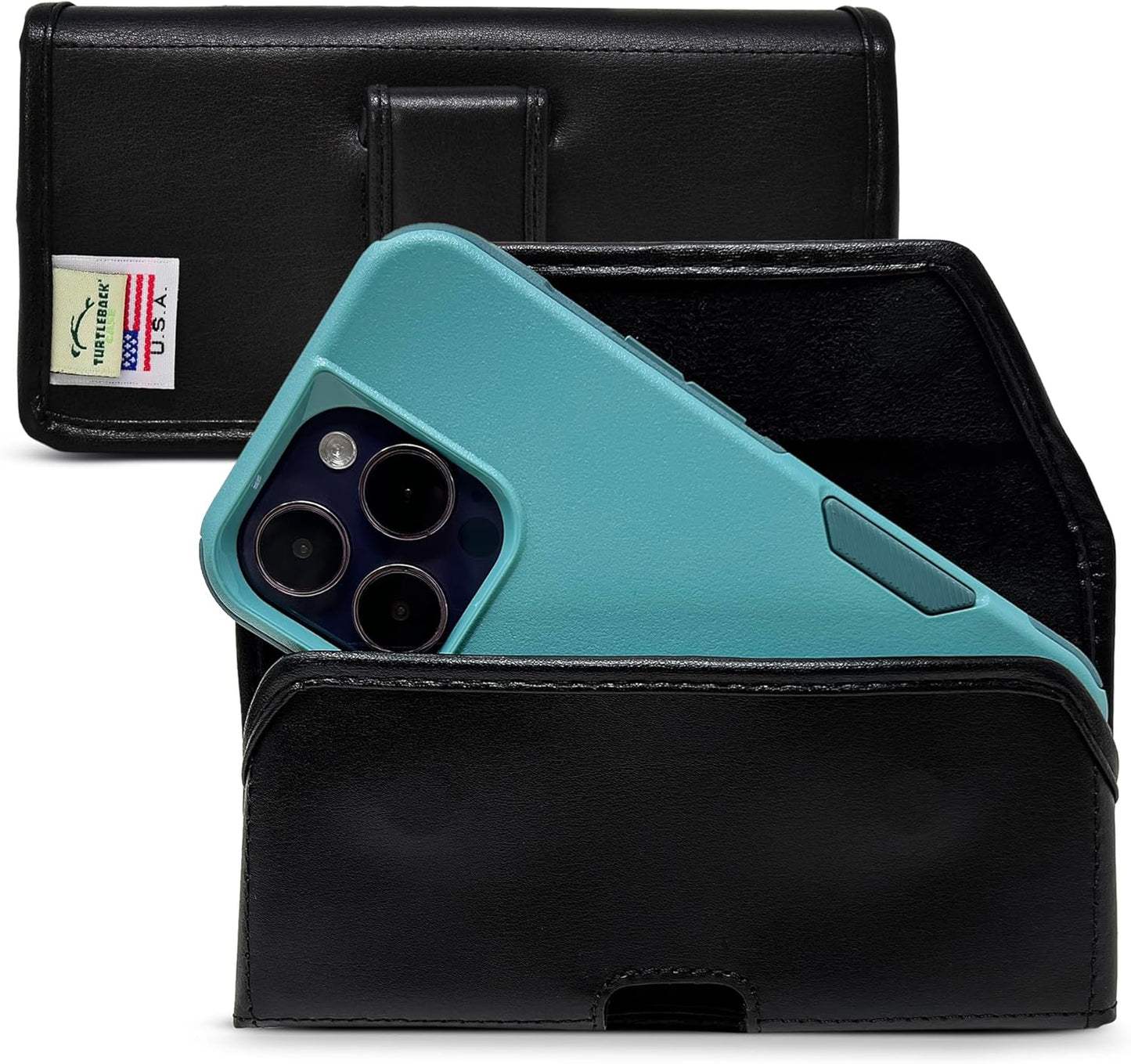 Turtleback Leather Belt Holder for iPhone 16 Pro and More