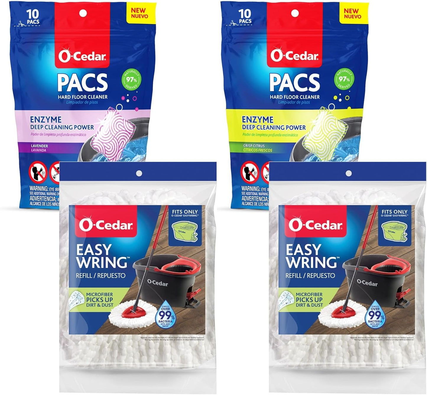 O-Cedar EasyWring Refills with Citrus and Lavender PACS Variety