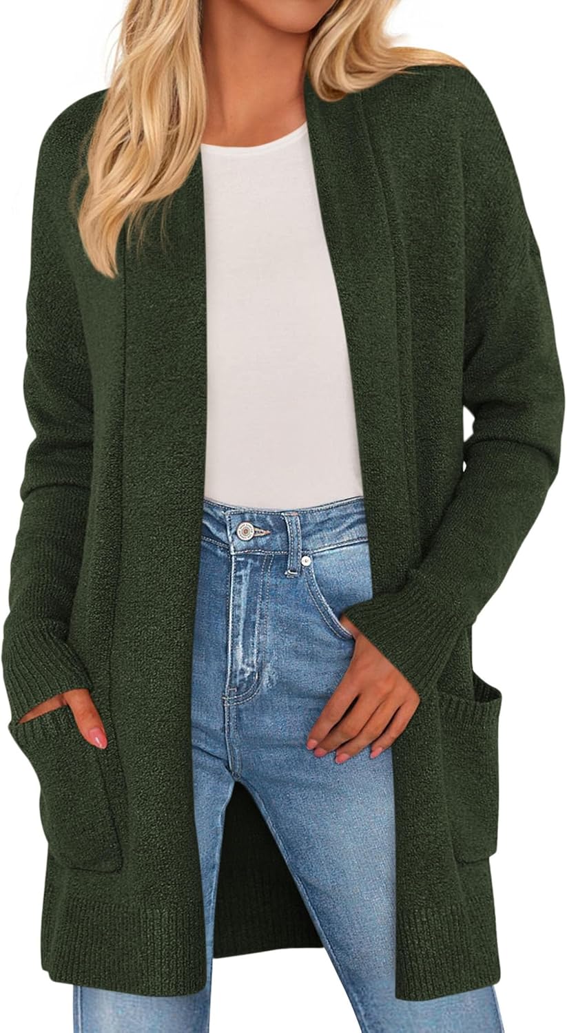 PRETTYGARDEN Women's Open Front Cardigan for Cozy Fall Style