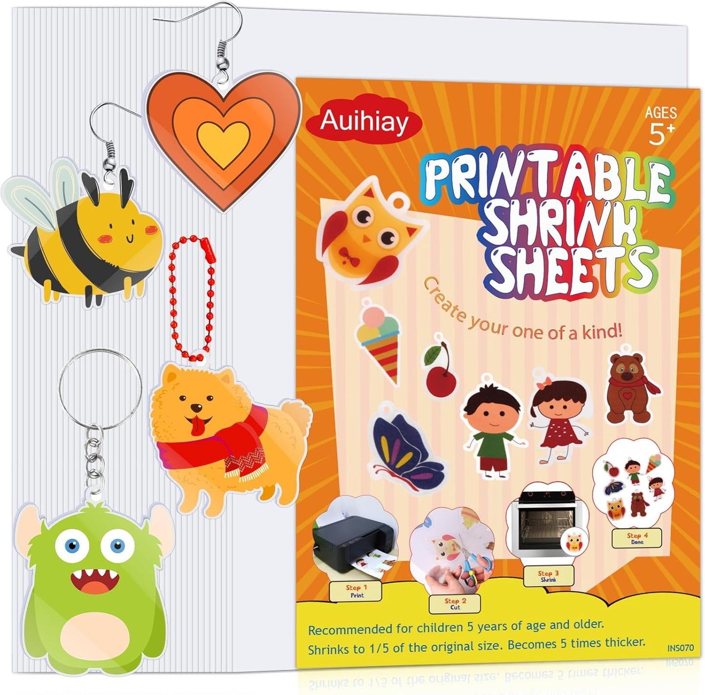 Printable Shrink Plastic Sheets for Kids DIY Art Projects