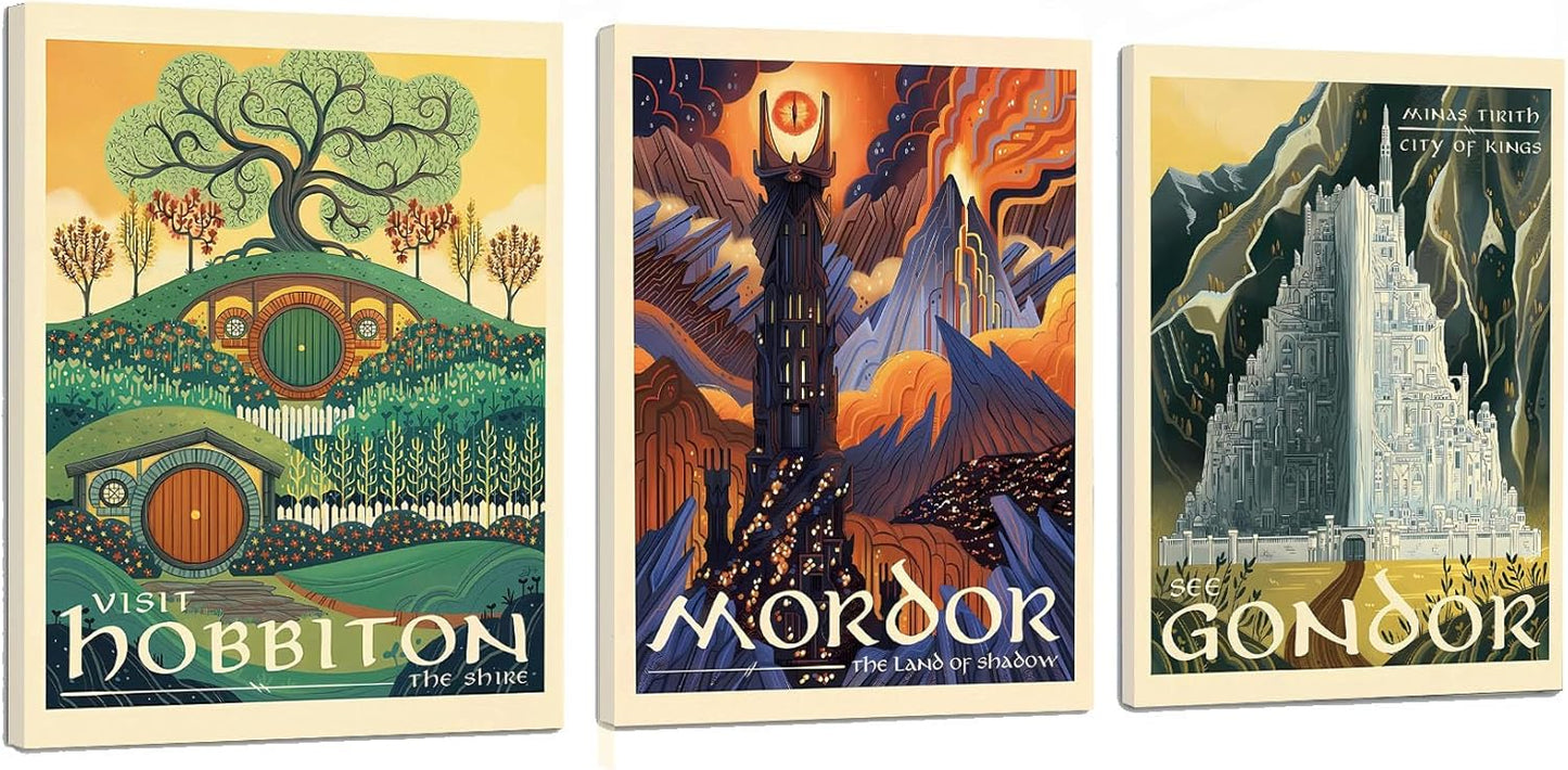 Meksular Middle Earth Landscape Wall Art Prints for Home Decor