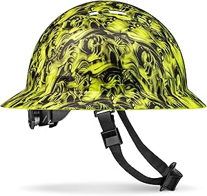 ACERPAL Full Brim Vented Hard Hat with Unique Skull Design
