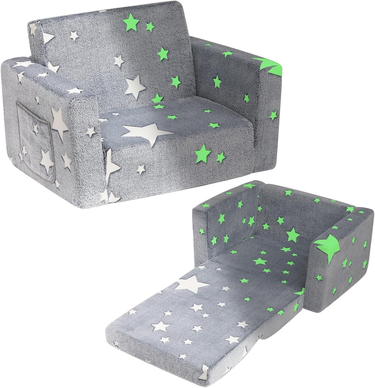 ALIMORDEN 2-in-1 Toddler Fold Out Couch for Comfy Lounging