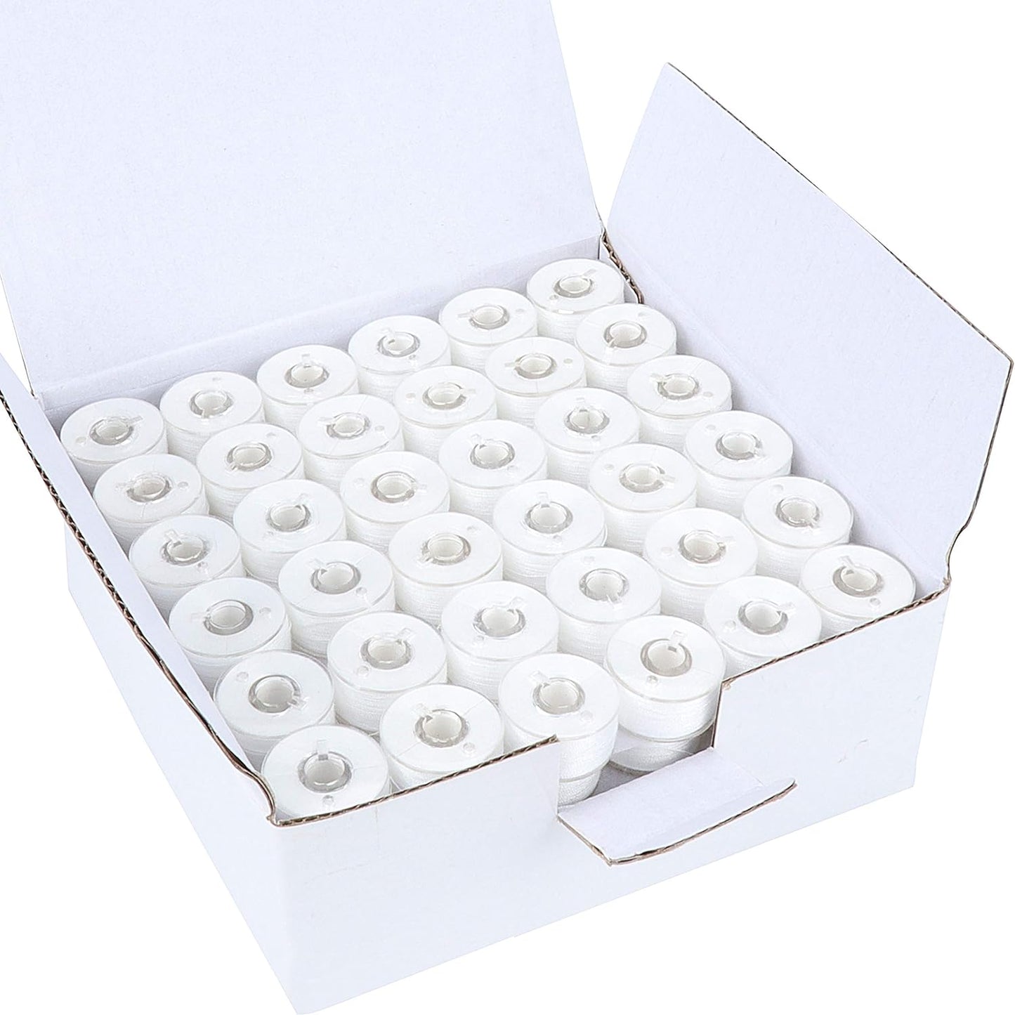 144 White Prewound Bobbins for Soft Embroidery