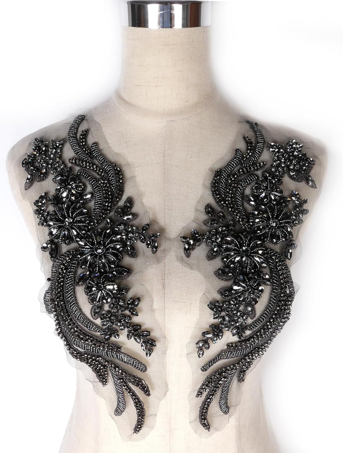 Hand-Made Beaded Rhinestones Appliques for DIY Clothing Projects