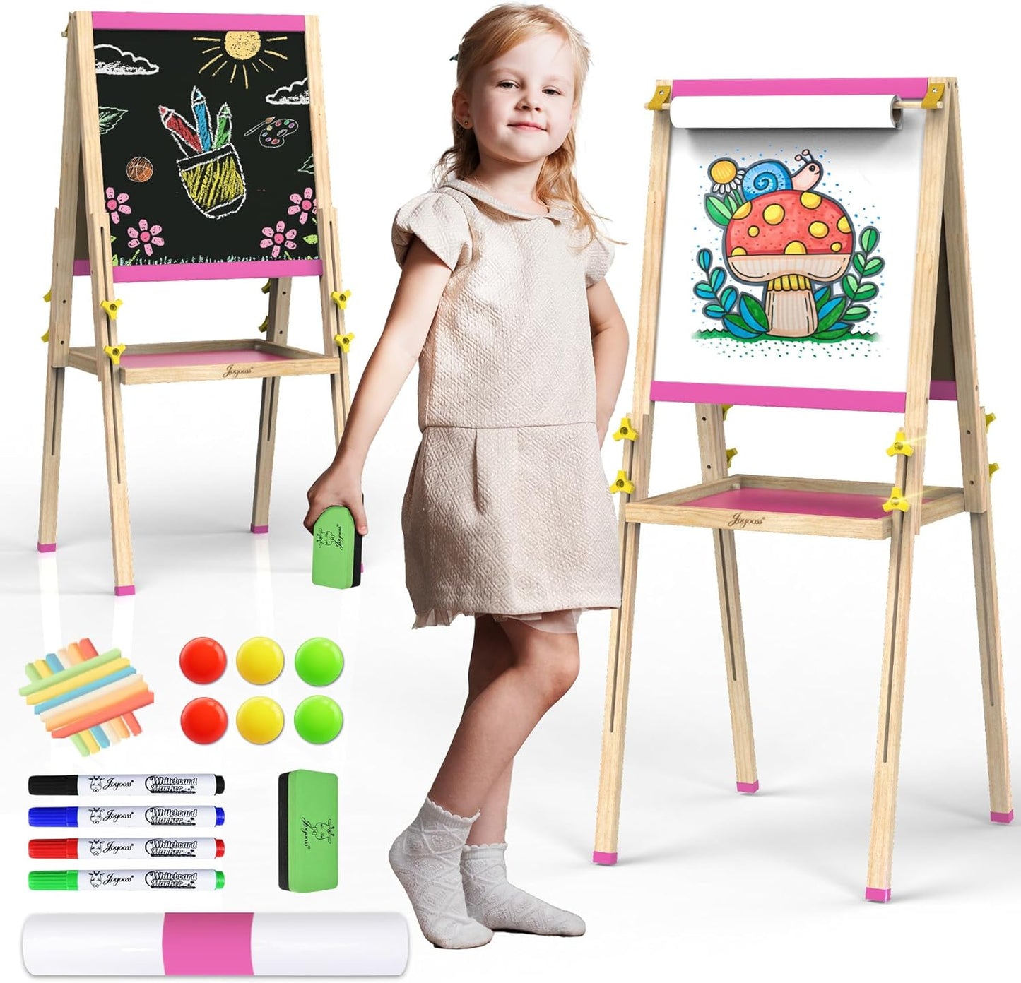 JOYOOSS Art Easel for Kids - Double Sided Magnetic Board