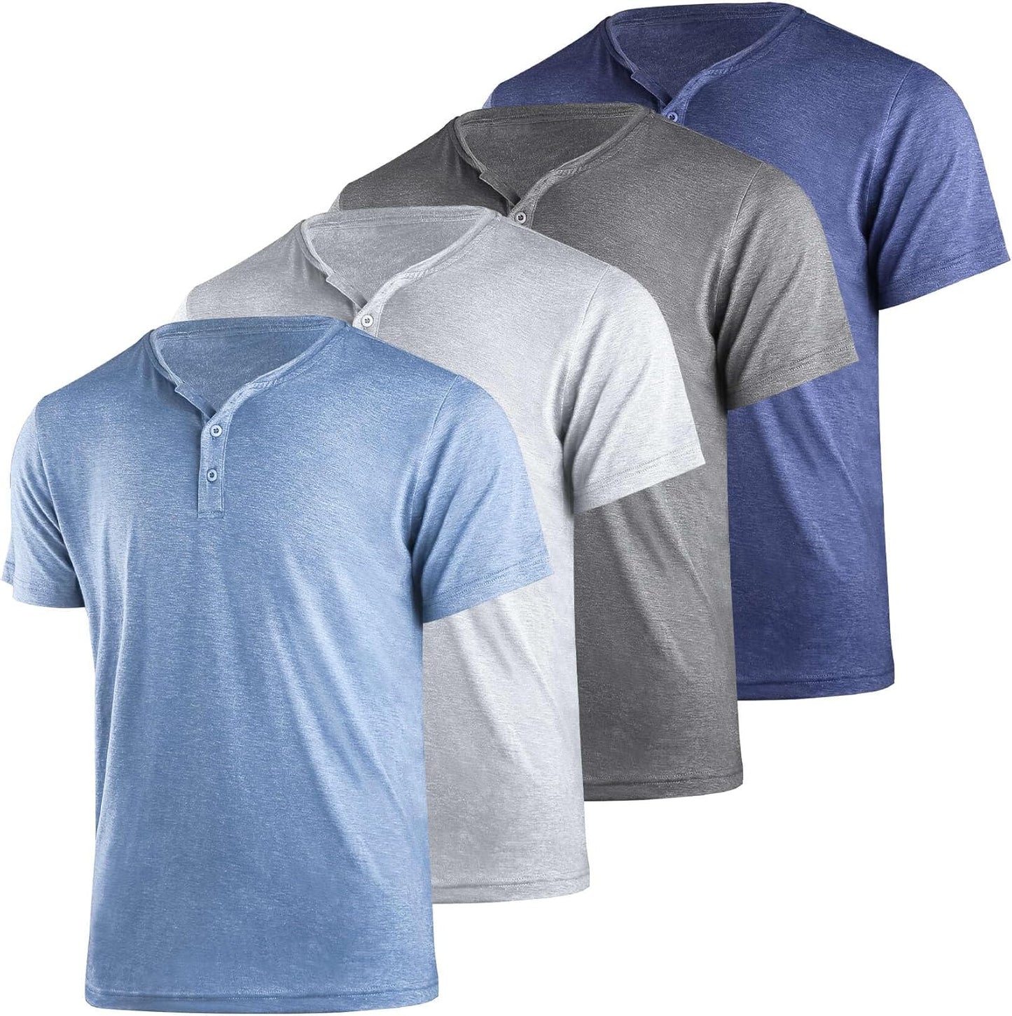 Liloak 4Pack Mens Henley T-Shirts for Stylish Casual Wear