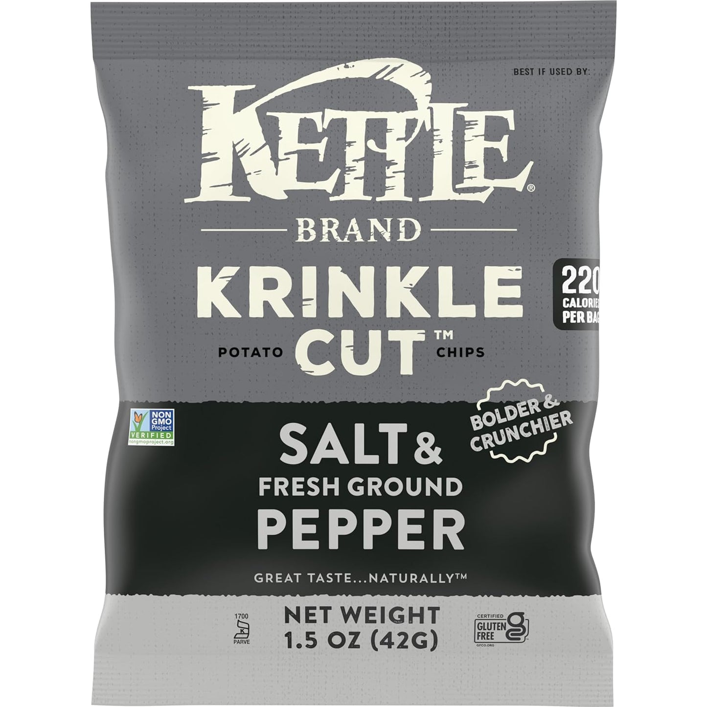 Kettle Brand Krinkle Cut Salt & Fresh Ground Pepper Chips 24 Pack