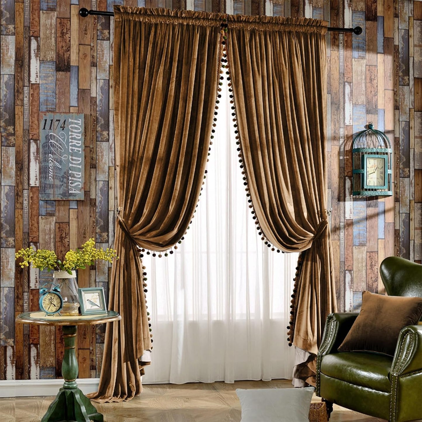 Golden Brown Velvet Blackout Curtains - Luxe & Cozy