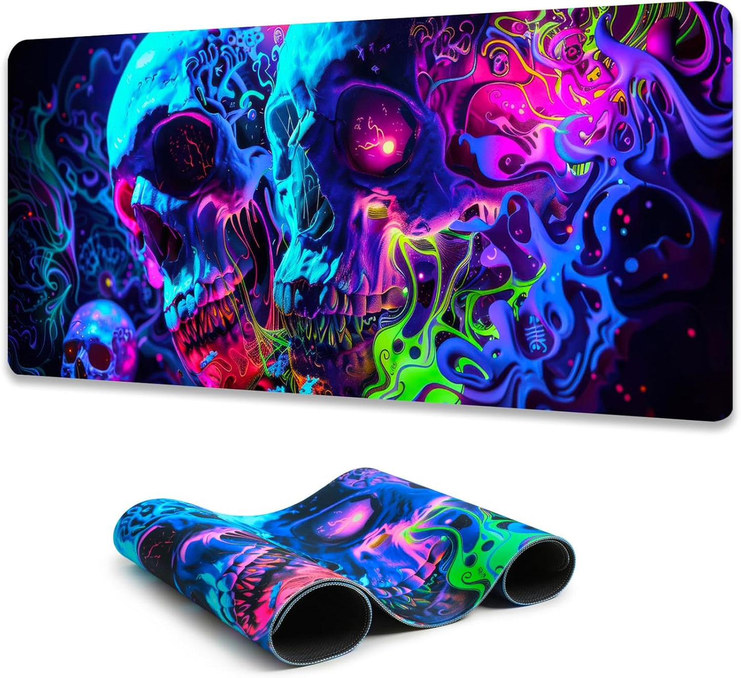 Glowing Skull Mouse Pad - Large Waterproof Desk Mat