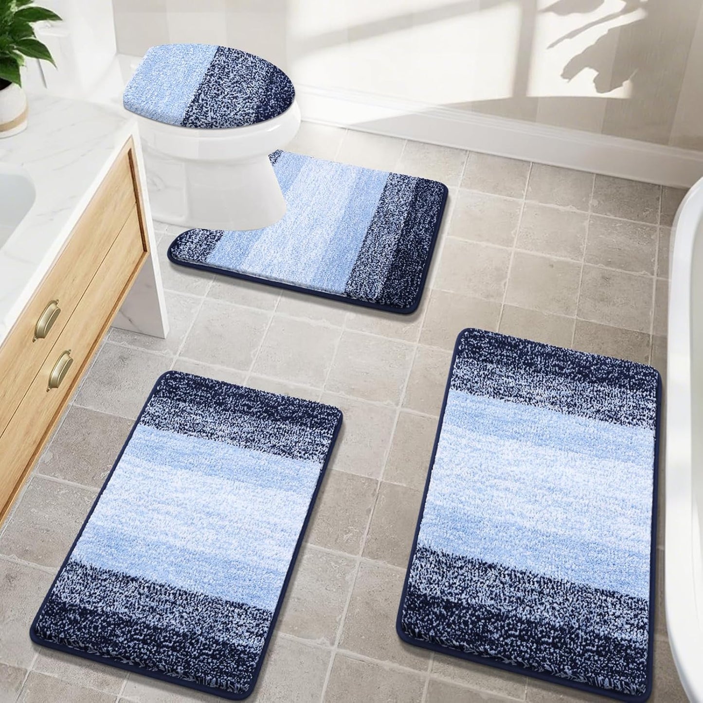Ultra Soft Microfiber Bathroom Rugs Set for Luxurious Comfort