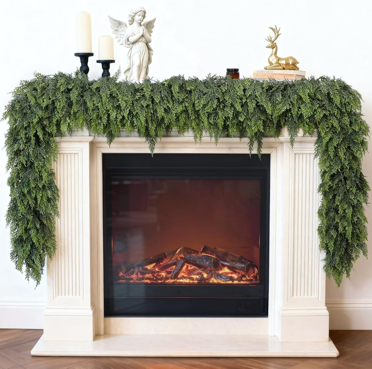 Real Touch Christmas Cedar Garland - 5ft Lush Holiday Decor