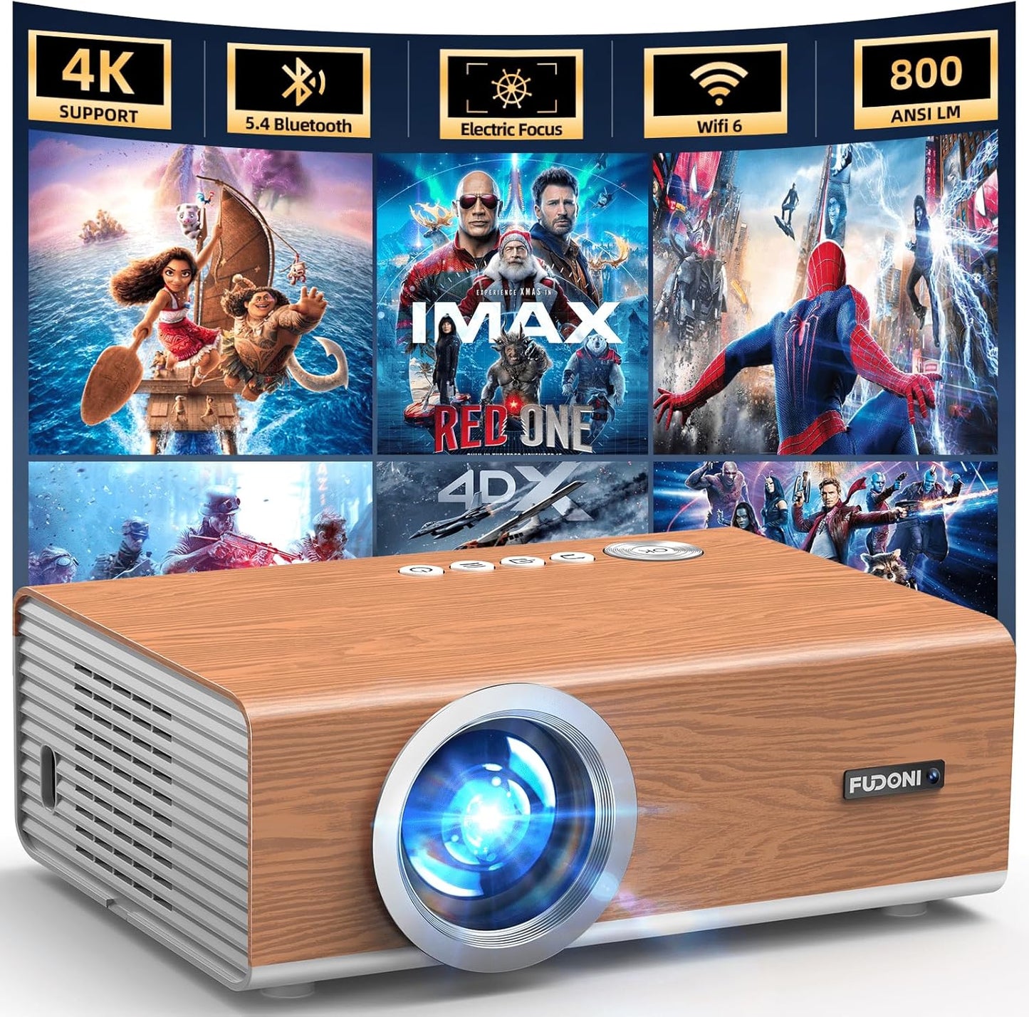 800ANSI Smart Outdoor Projector with Wifi & Bluetooth
